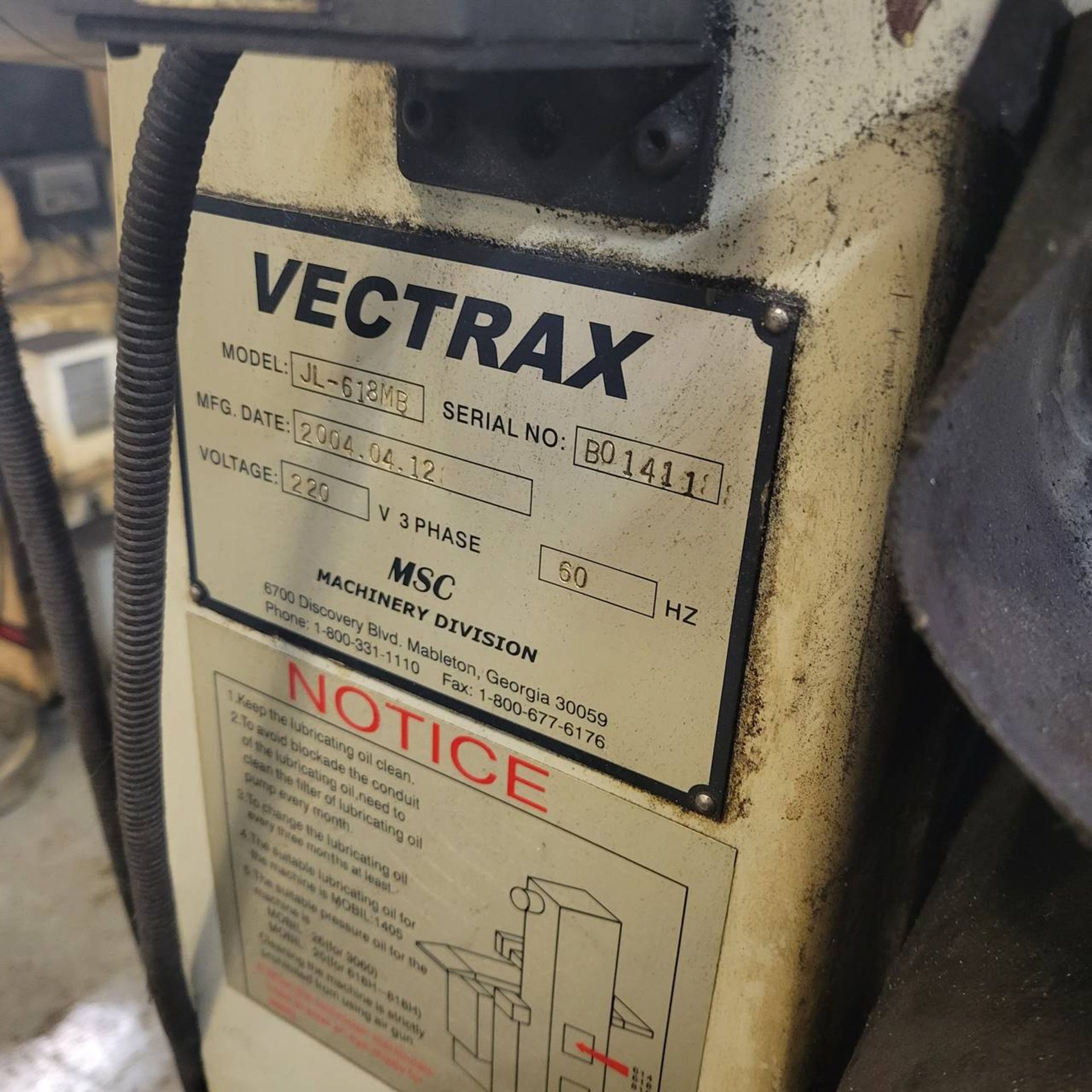 2004 Vectrax JL-618MB 6" x 18" surface grinder, - Image 3 of 3