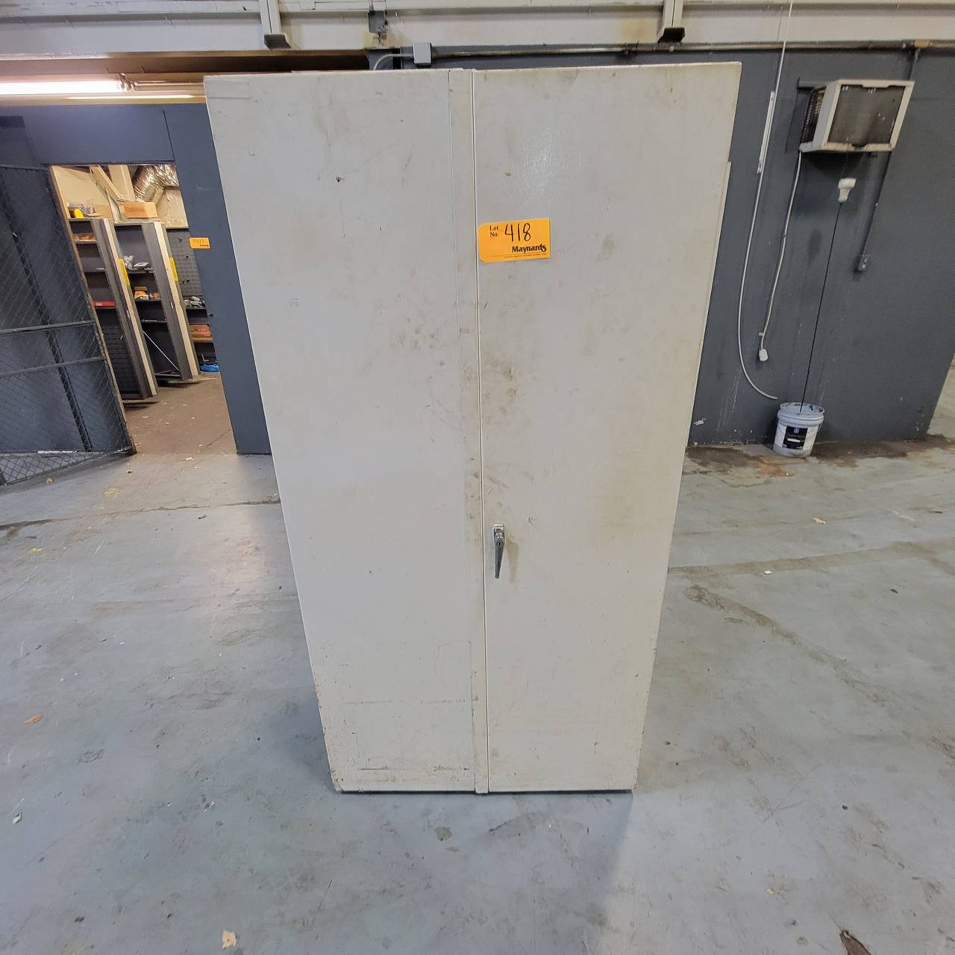 2dr metal cabinet with qty of fall protection gear