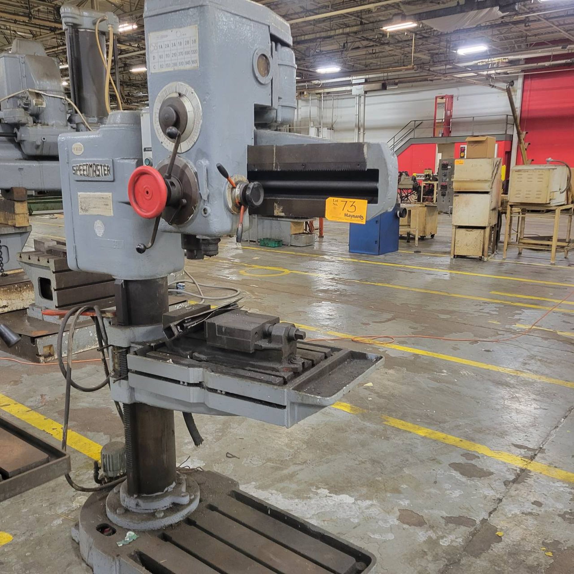 Speedmaster 3' x 8" radial arm drill press,