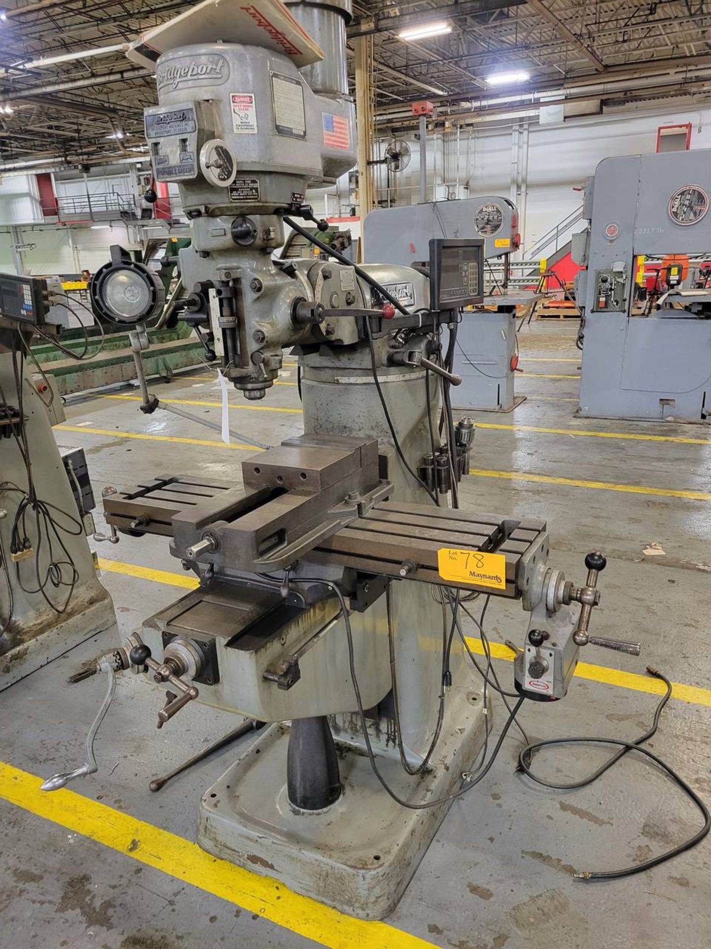 Bridgeport Series 1 9" x 42" 2hp vertical milling machine, - Image 8 of 8