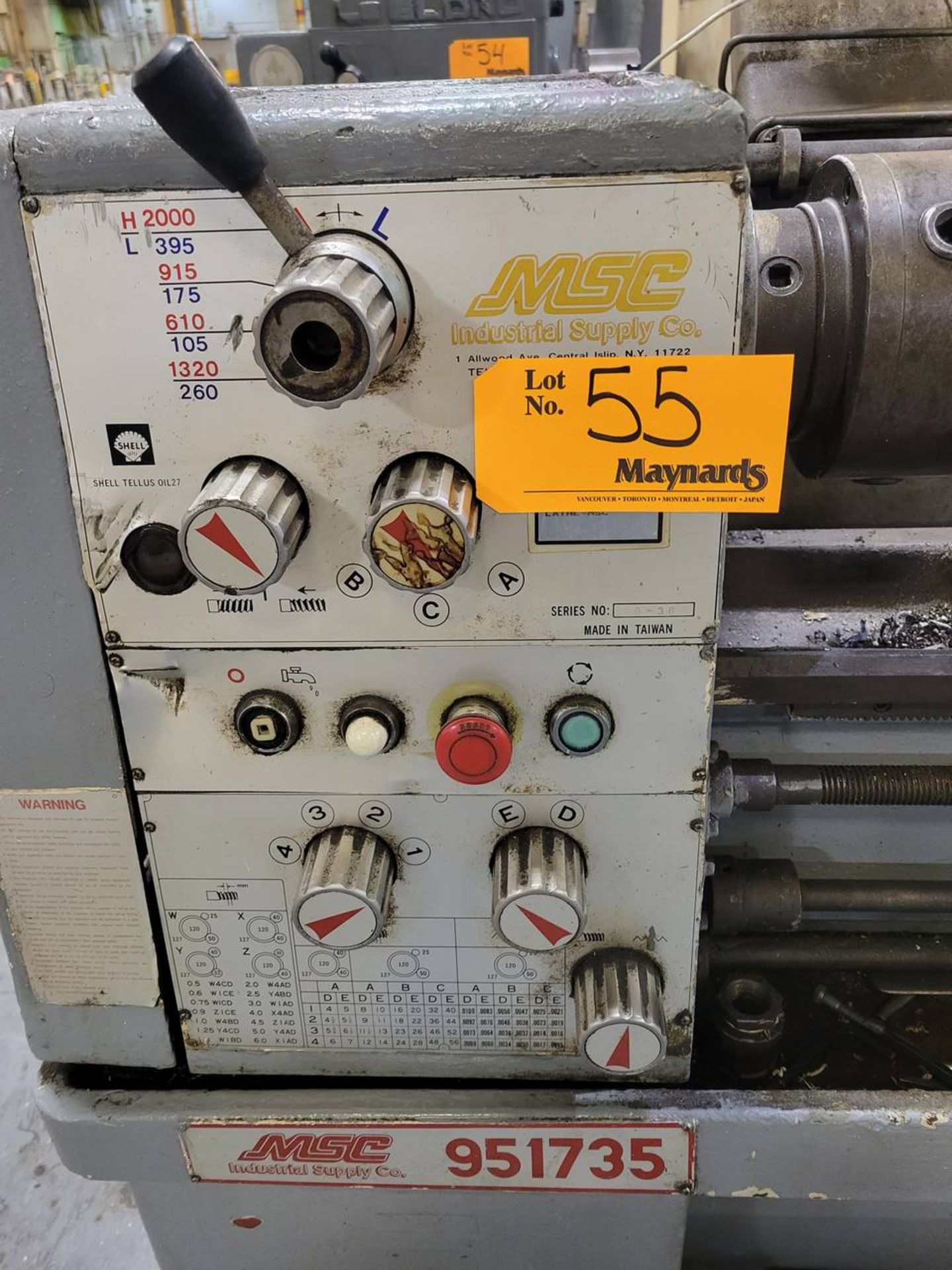 MSC 951735 12" x 39" geared head tool room lathe, - Image 4 of 11