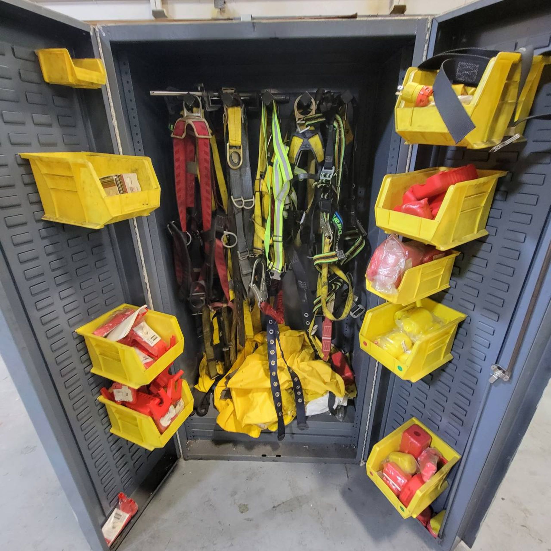 2dr metal cabinet with qty of fall protection gear - Image 2 of 2