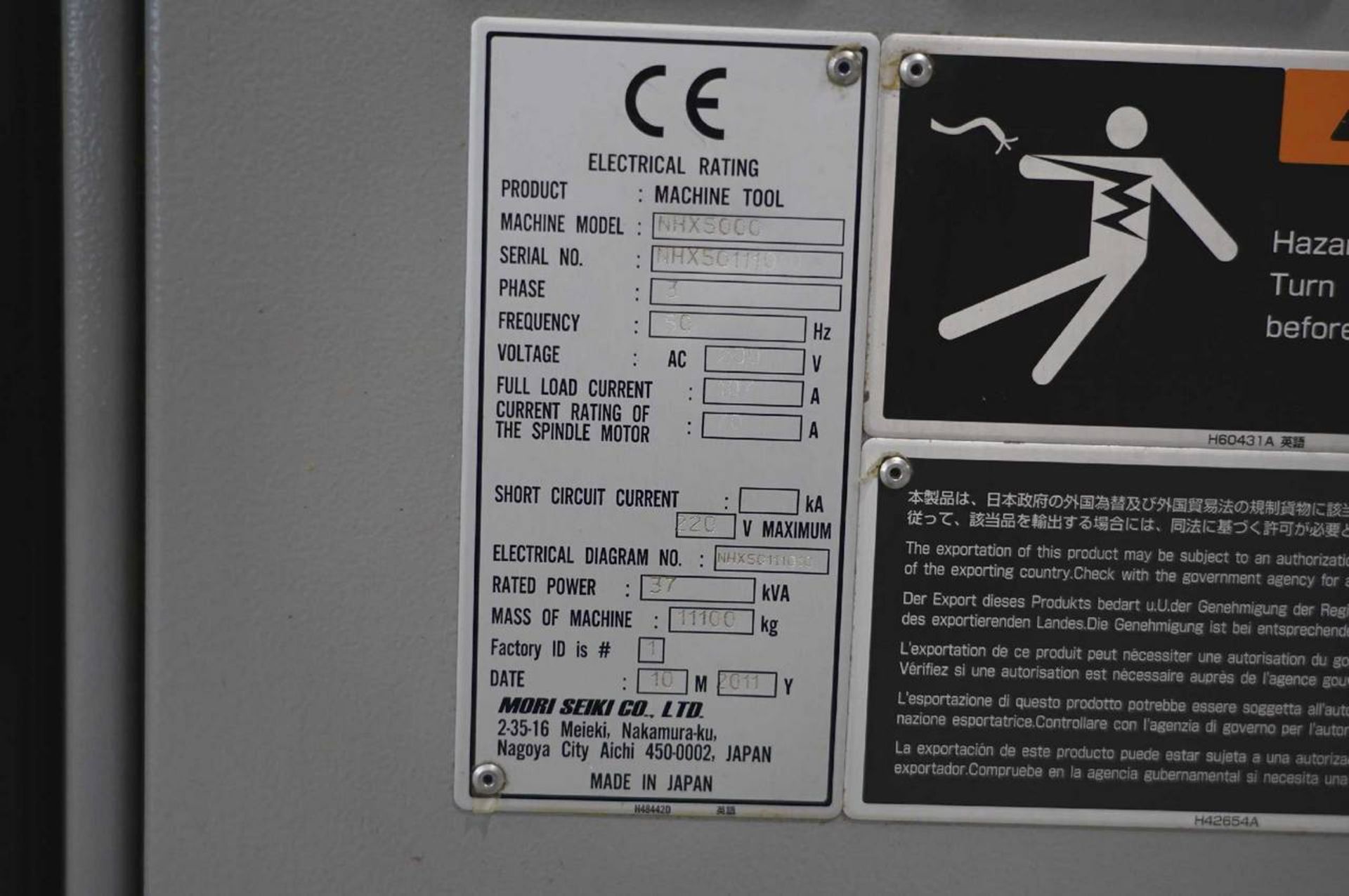 2011 Mori Seiki NHX 5000 CNC Horizontal Machining Center - Image 22 of 22