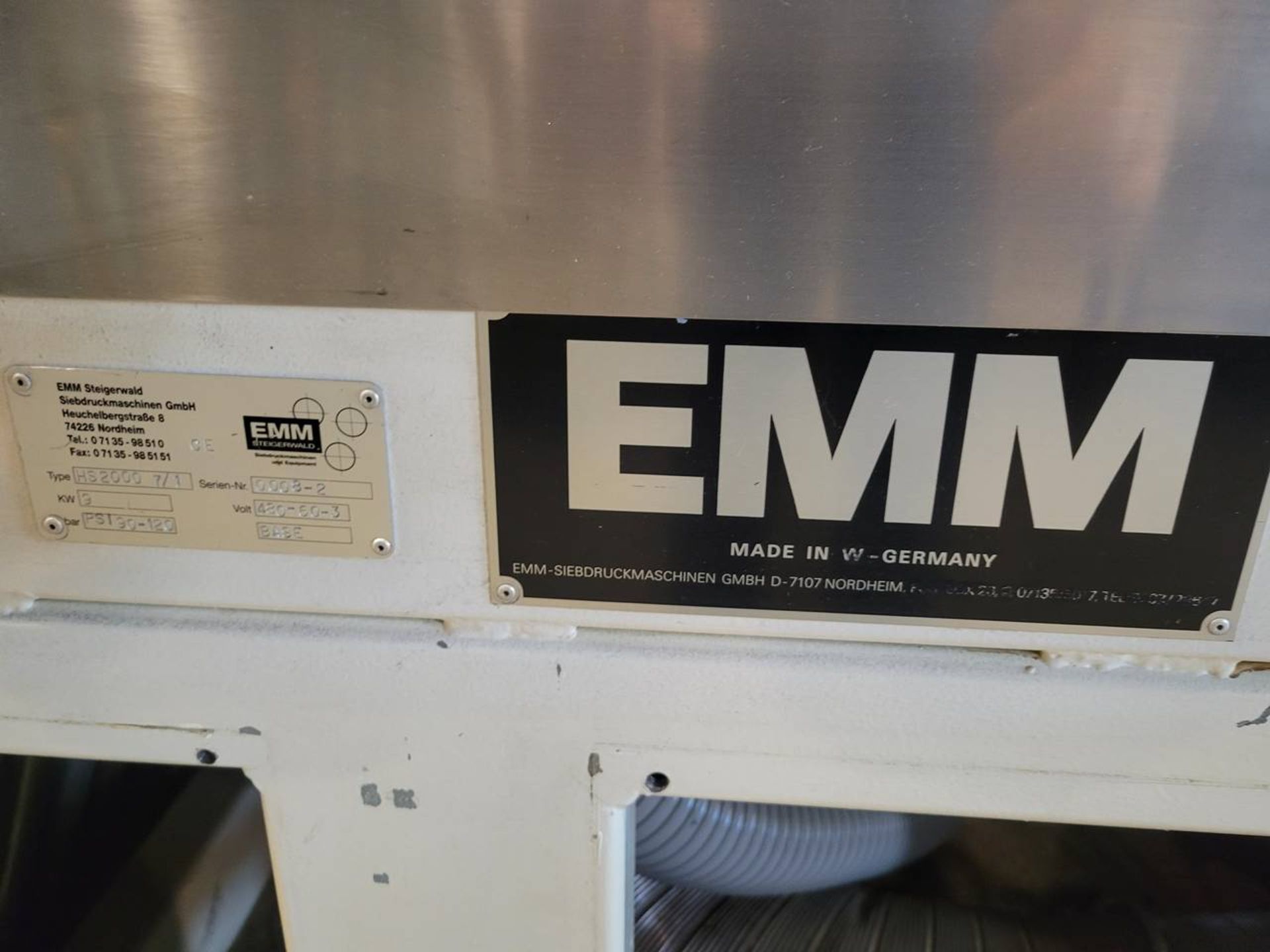 EMM HS2000 Large format screen printer, - Image 4 of 8