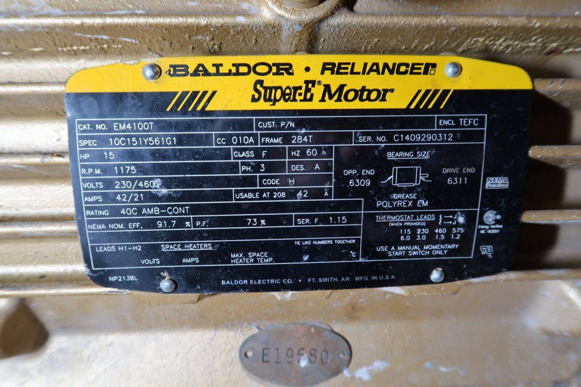 Allis-Chalmers F8B4 391 Machine Chest 15HP Centrifugal Pump - Image 4 of 4