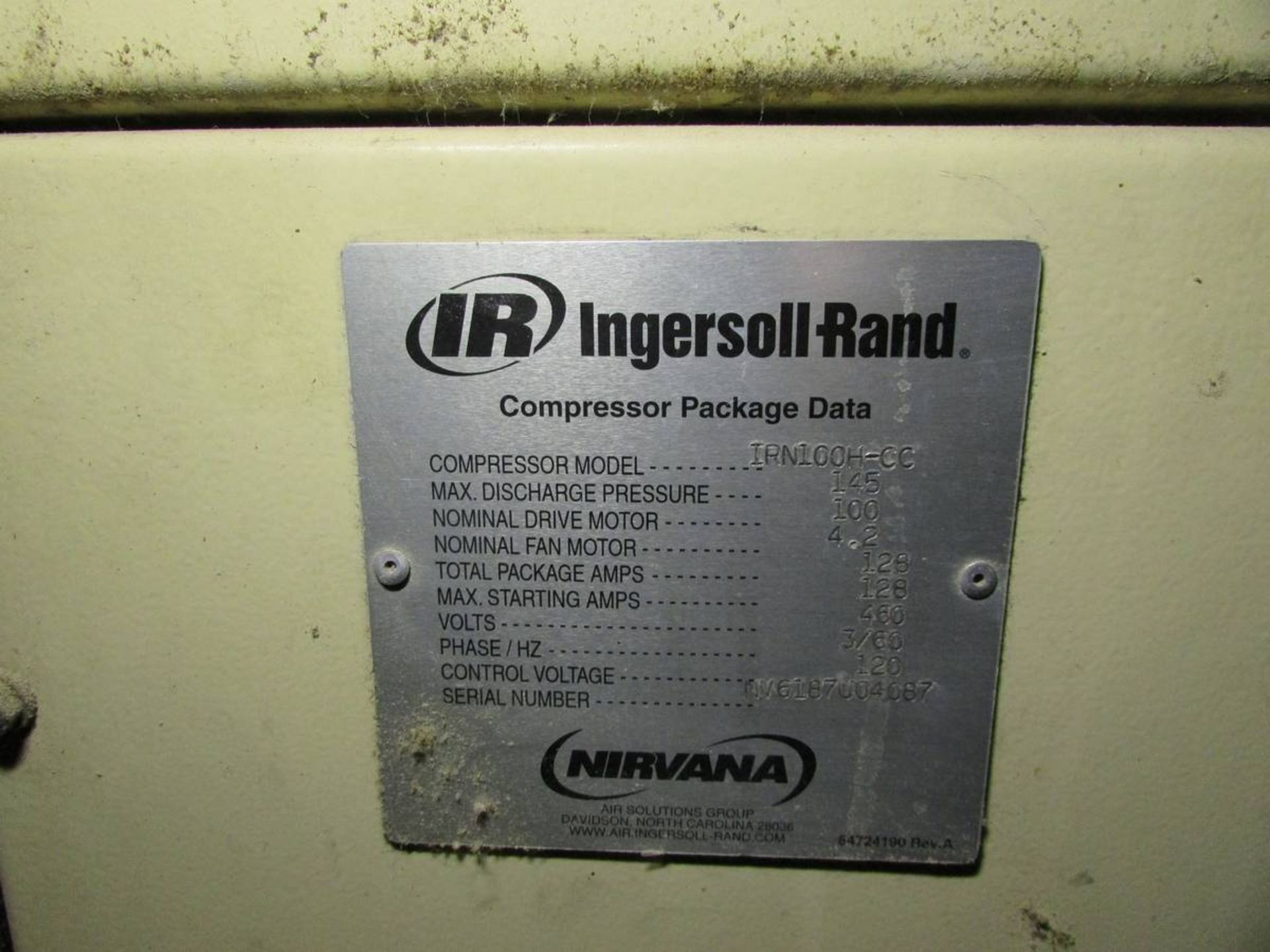 Ingersoll-Rand IRN100H-CC 100 HP Rotary Screw Air Compressor - Image 8 of 8