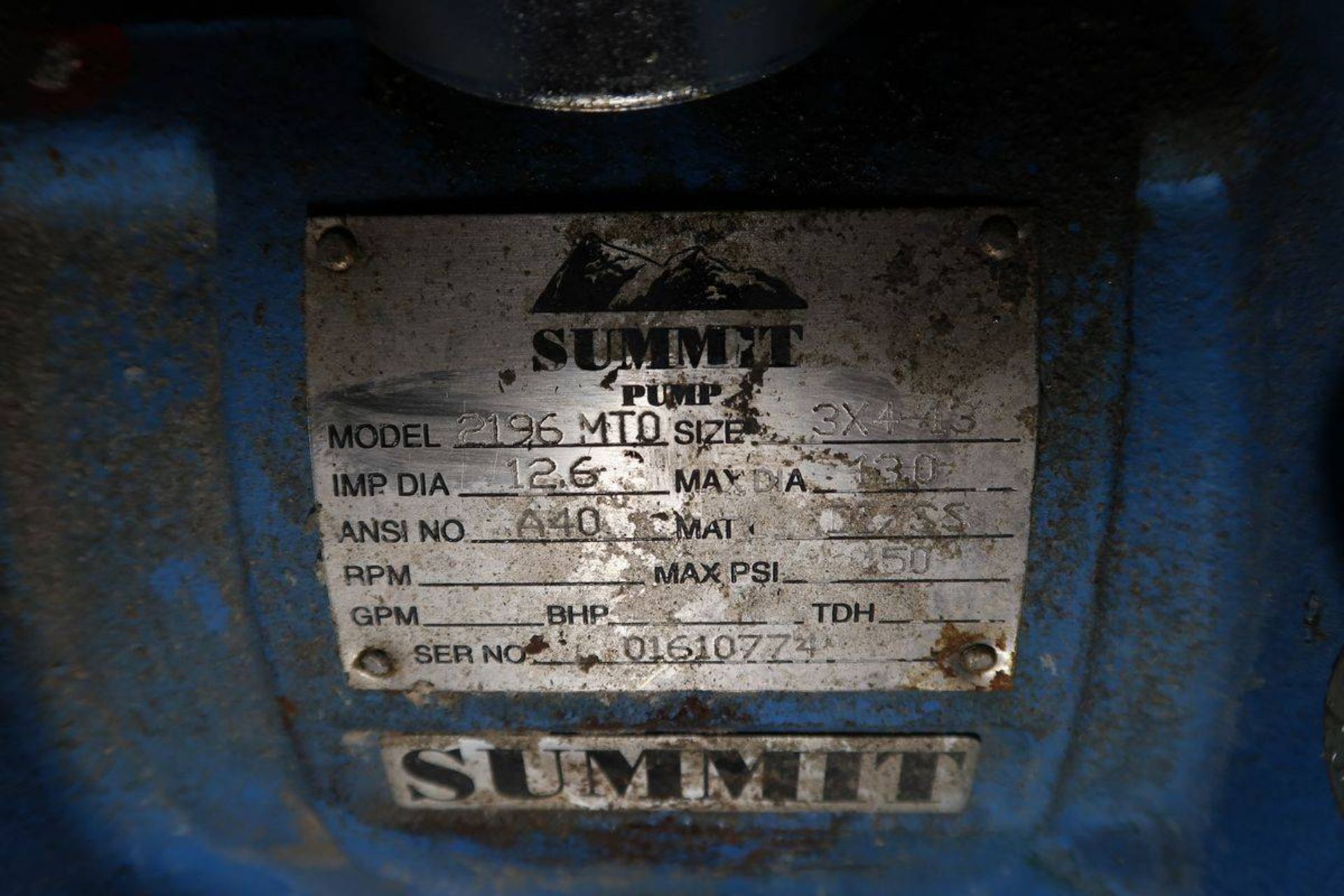 Summit 2196 MTO Shower Chest 3x4-13 25 HP Centrifugal Pump - Image 2 of 3