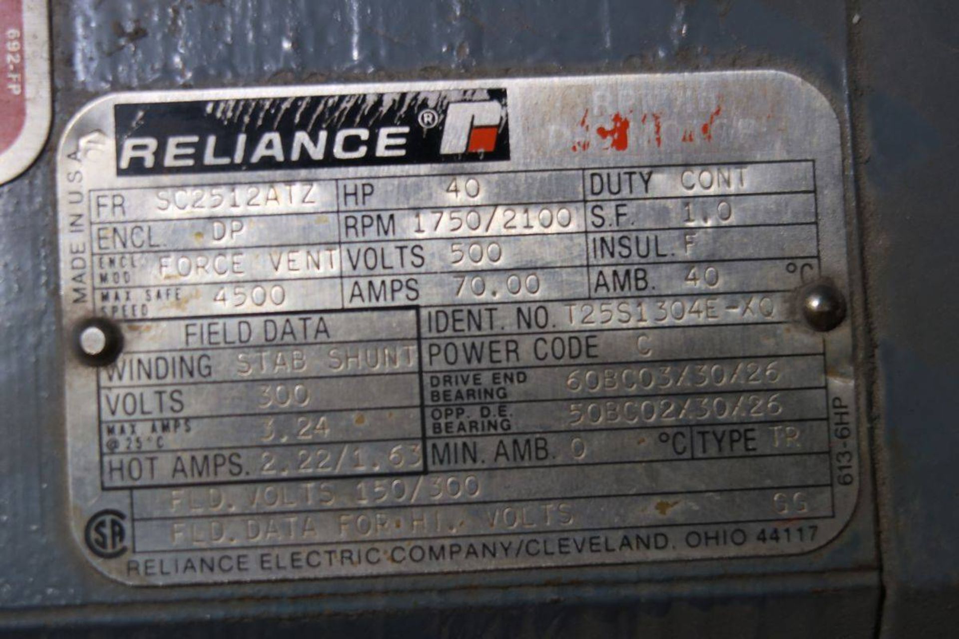 Reliance 40 HP Variable Speed AC Motor - Image 2 of 2