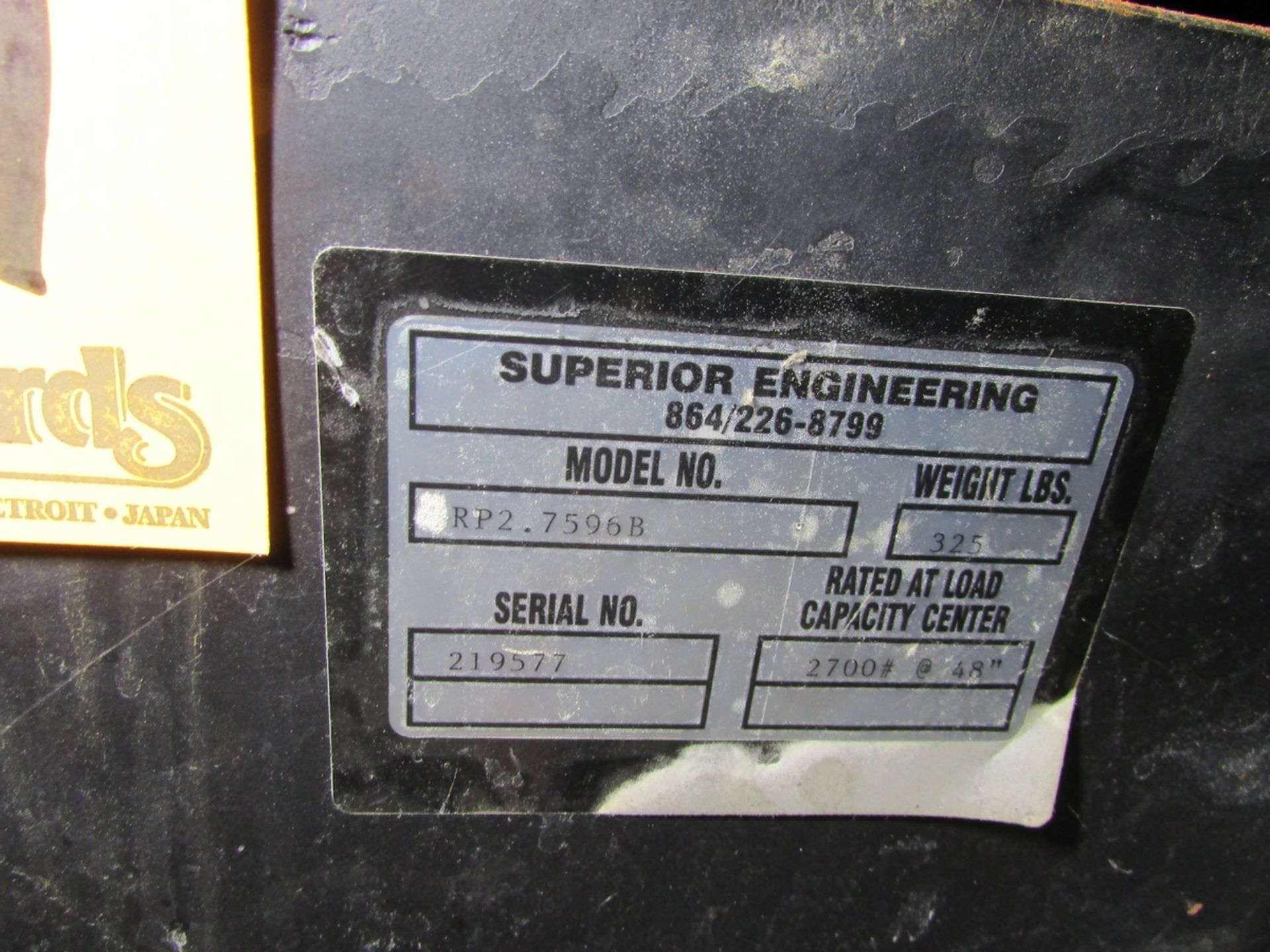 Superior Engineering RP2.7596B 48" Coil Ram Forklift Attachment - Image 3 of 3