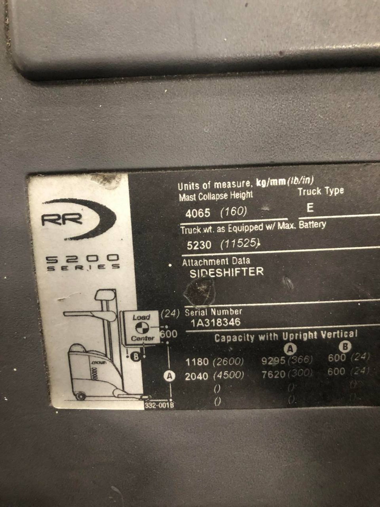 2007 Crown RR5200 Reach Truck - Image 3 of 7