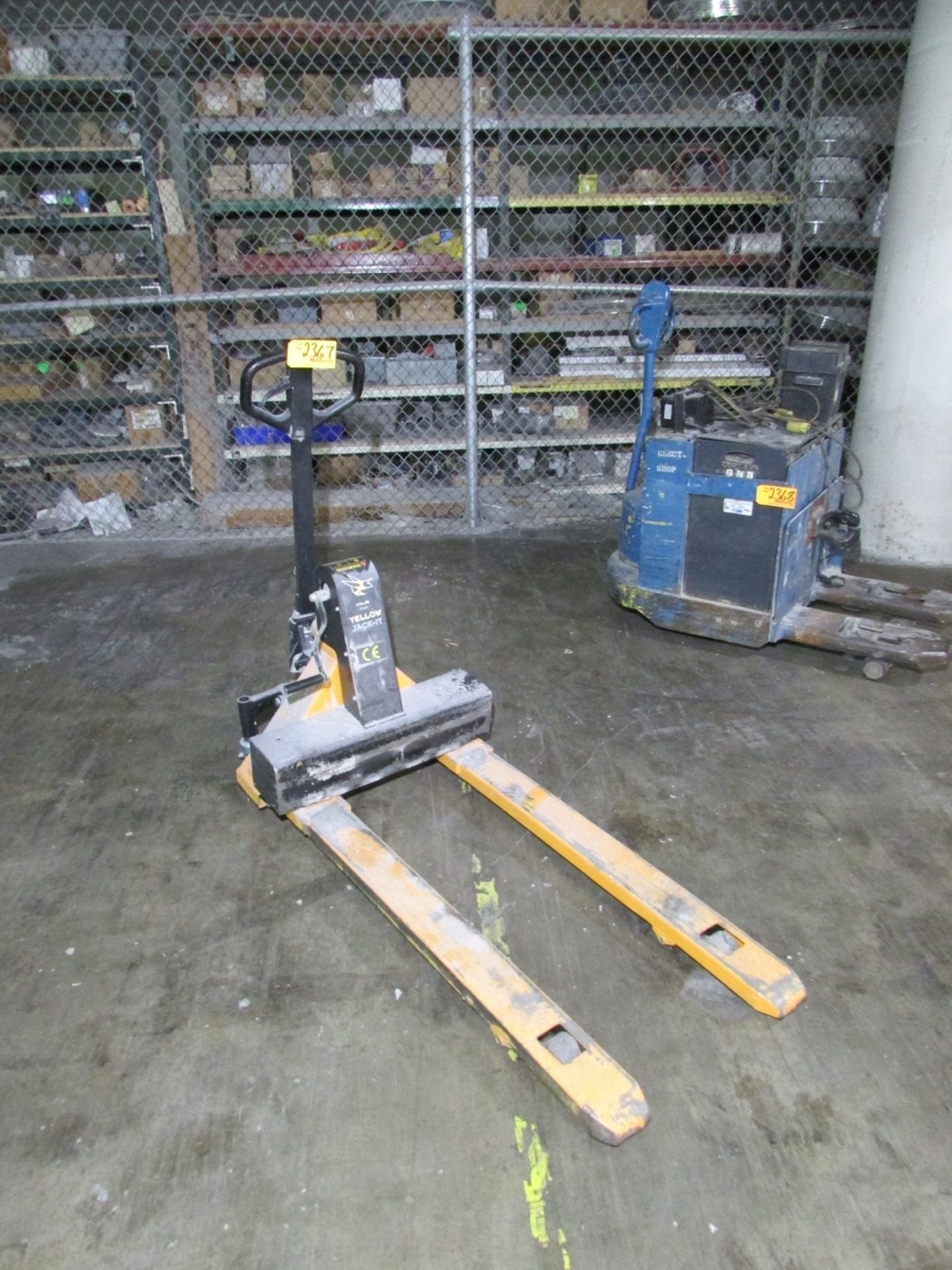 KLS Yellow Jack-It Adjustable Width Pallet Jack