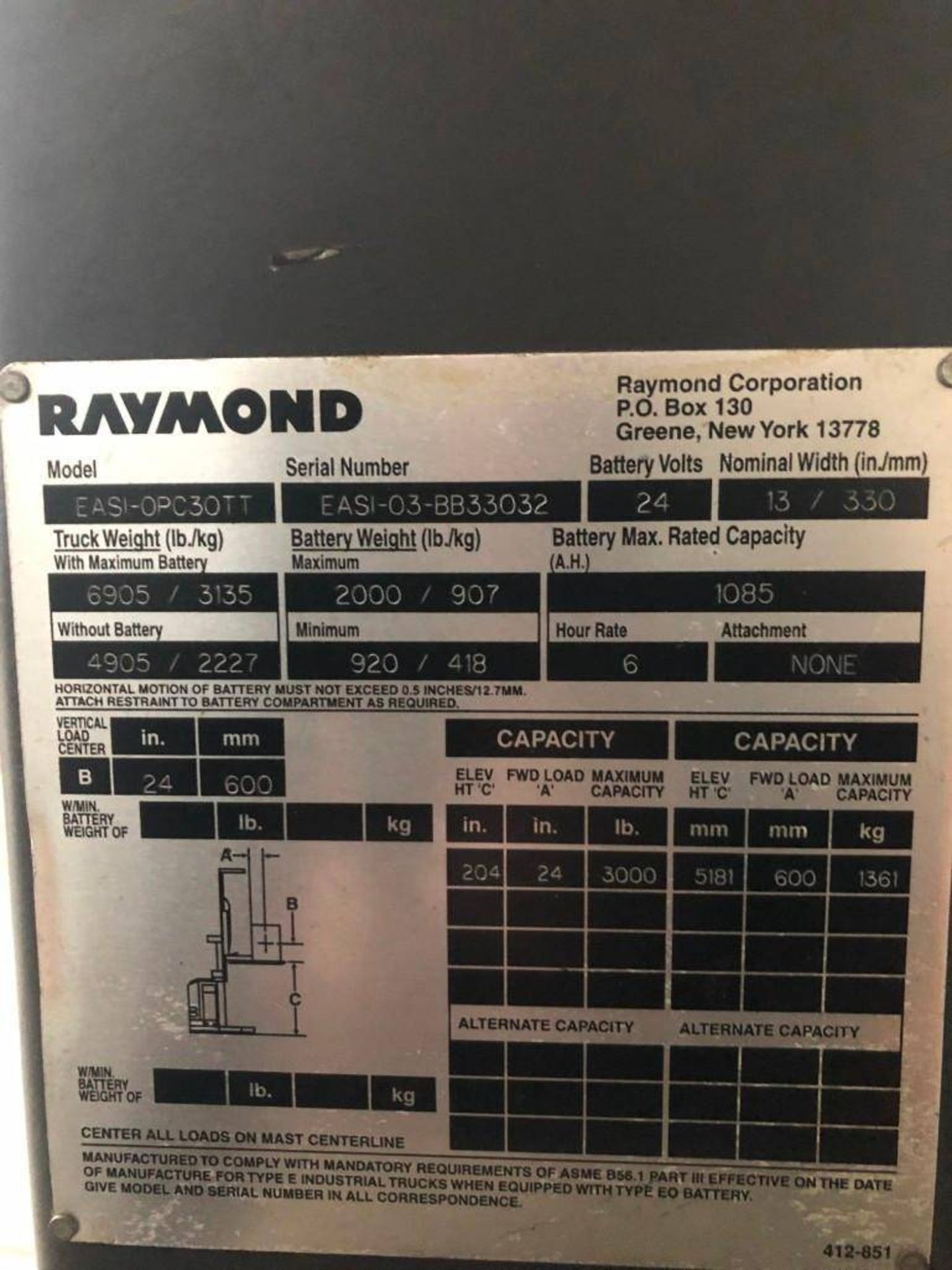 2003 Raymond OPC30TT Reach Truck - Image 5 of 5