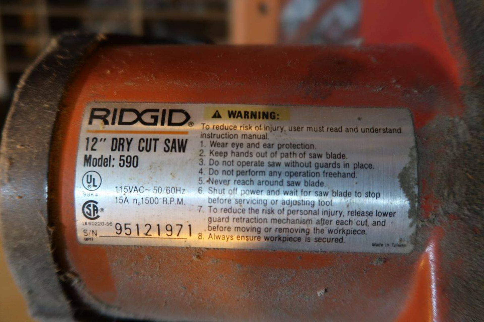 Ridgid 590 12" Dry Cut Saw - Image 4 of 4