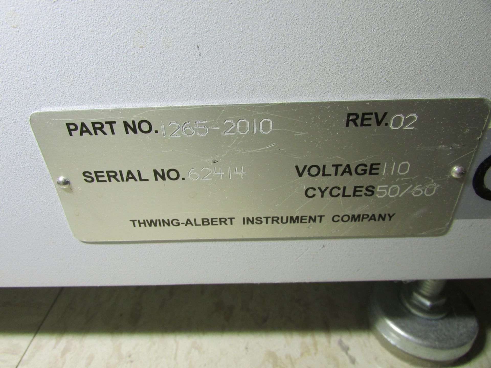 Thwing Albert 1265-2010 Tensile Tester - Image 5 of 5