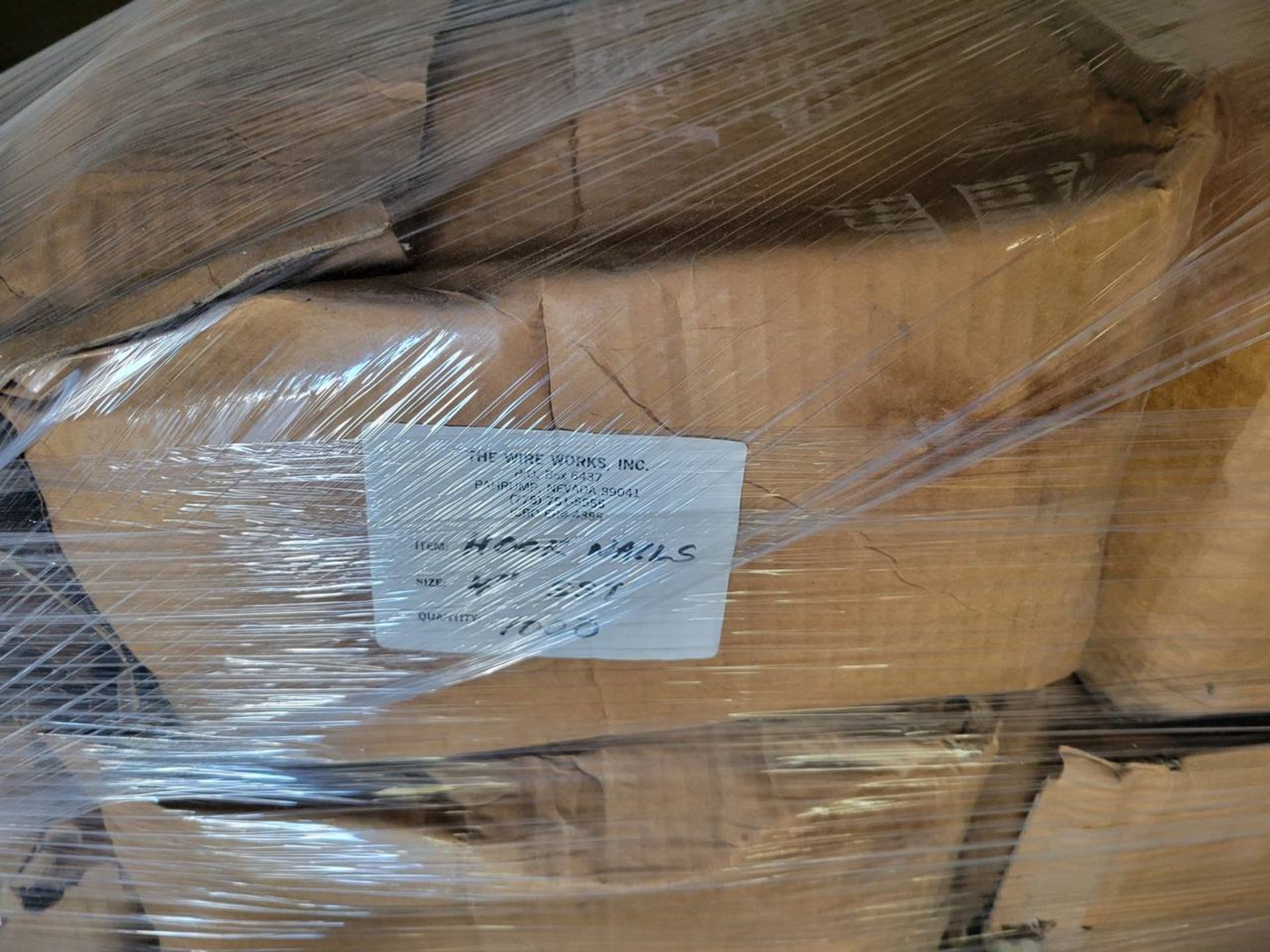 Pallet of (13) boxes of 4" stainless steel hook nails - Image 2 of 2