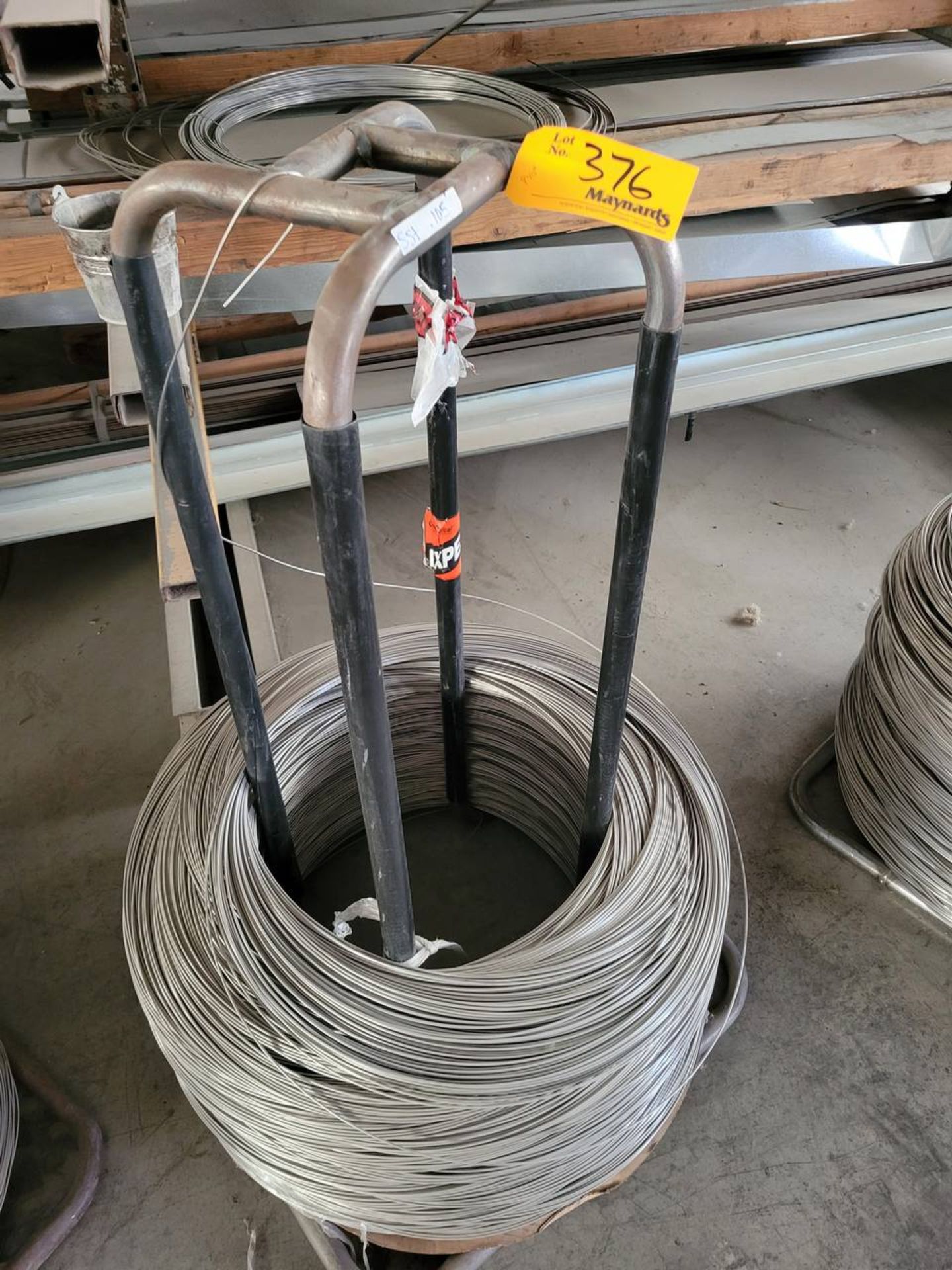 940 lbs stainless steel 0.105" diameter wire on spindle