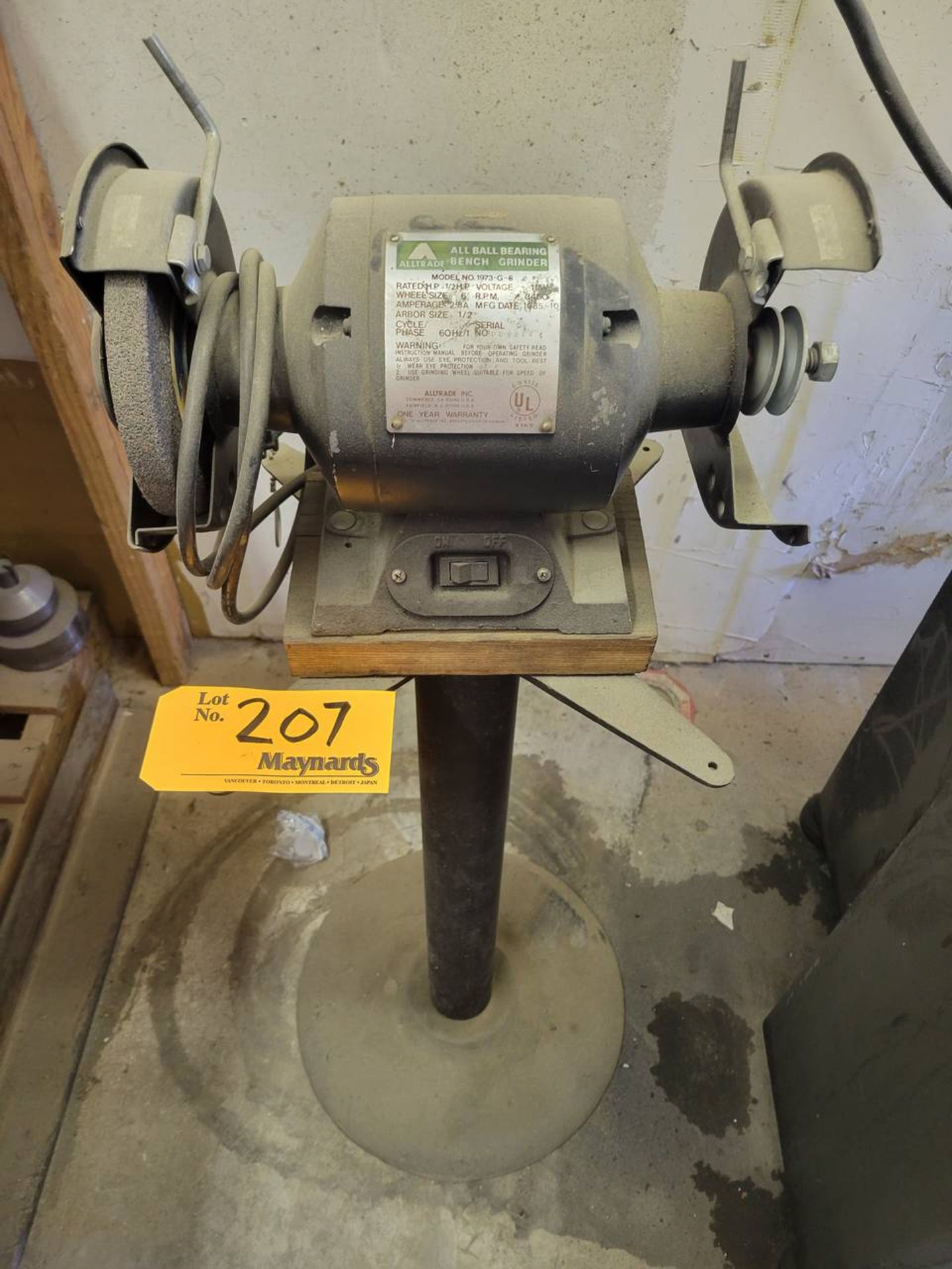 Alltrade 1978 1/2 Hp double end pedestal grinder