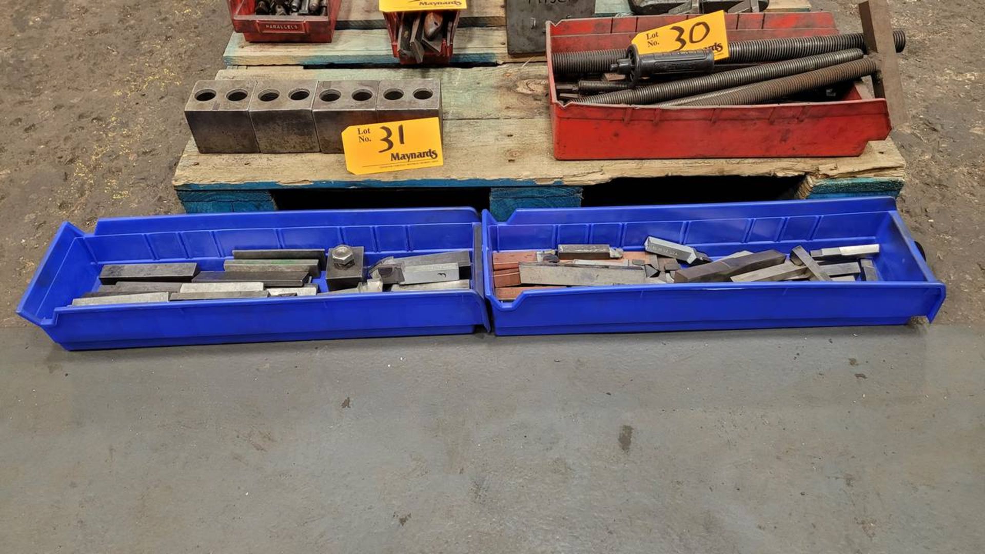 (2) Bins Of Various Size Boring Bars and Blocks