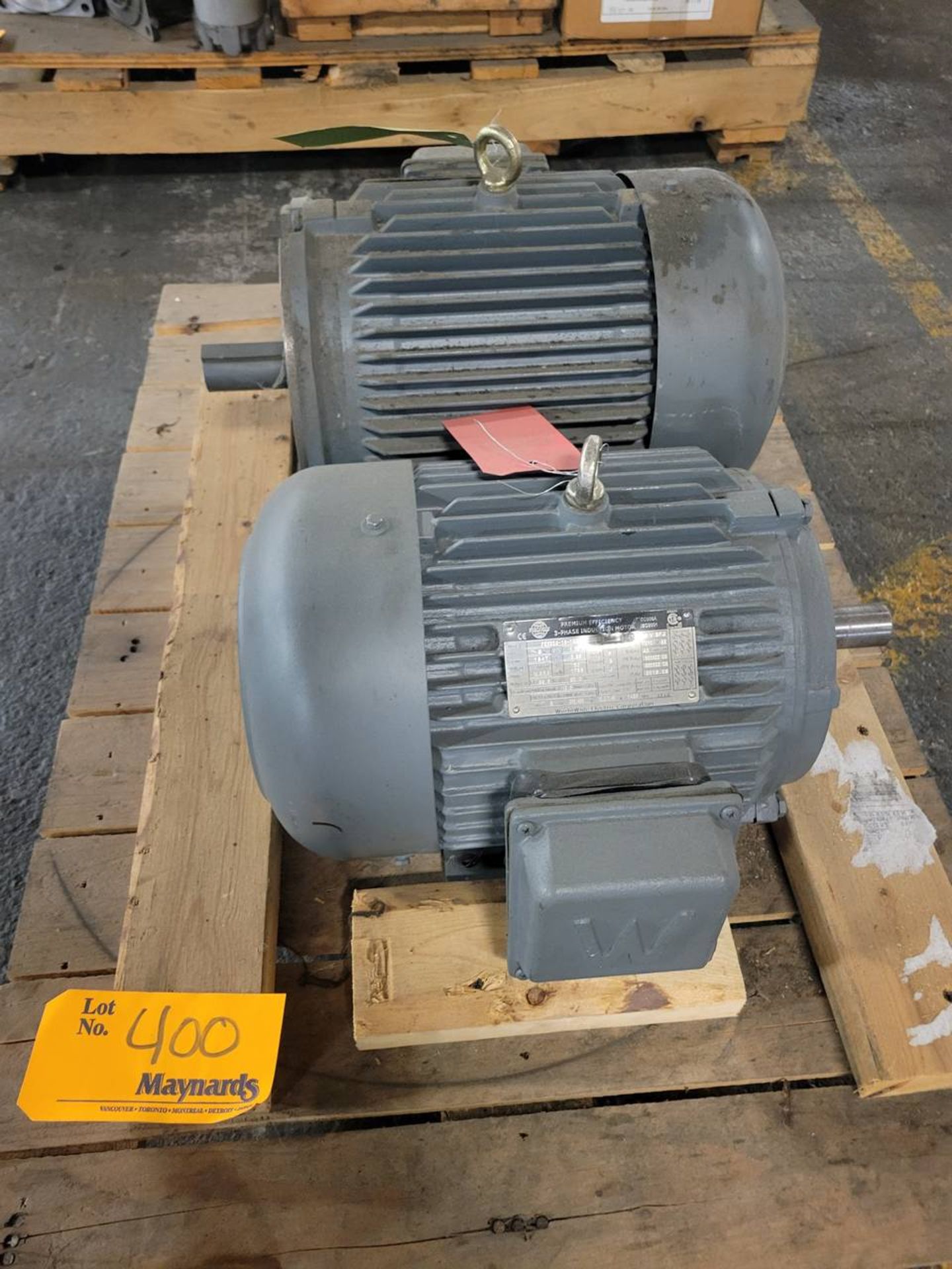 (2) 5hp 164T frame 1355 rpm 230 volt electric motors