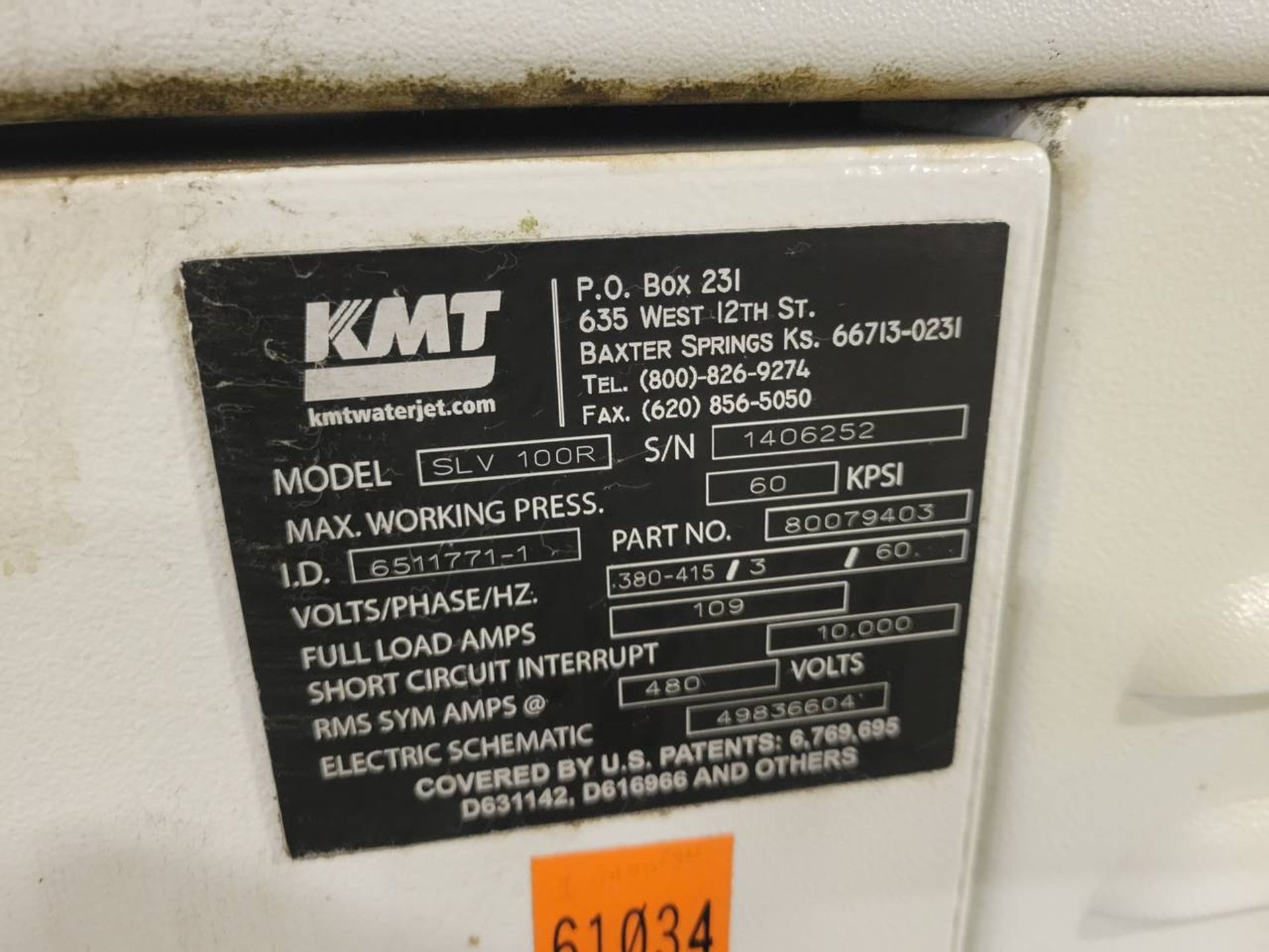 KMT SL-V 100R Streamline 60,000 psi waterjet intensifier - Image 4 of 5