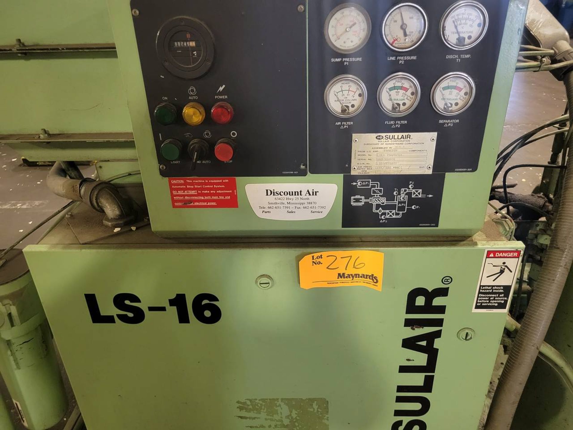 Sullair LS-16 75 hp rotary screw air compressor, - Image 2 of 8