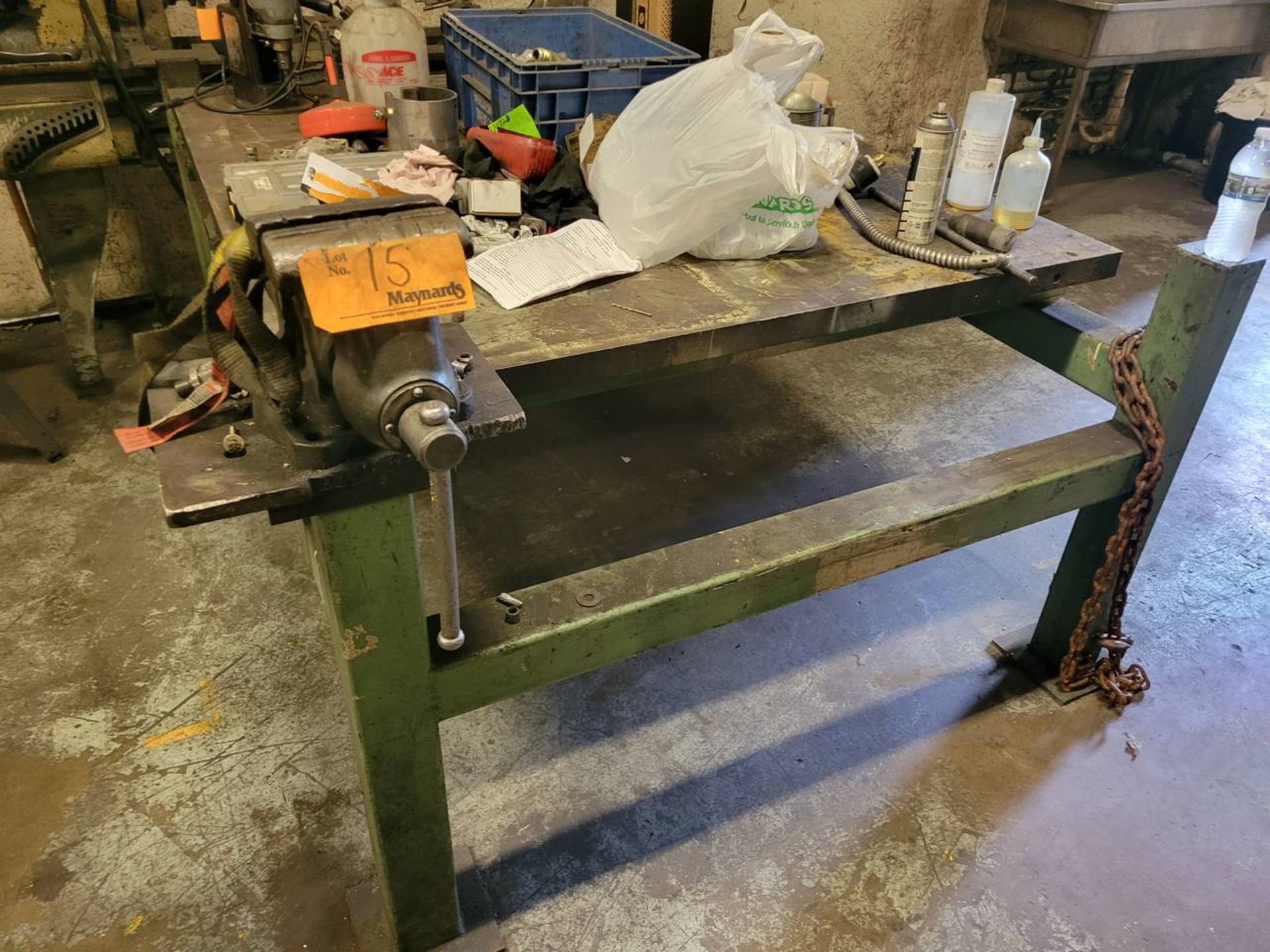 60" x 60" steel welding table