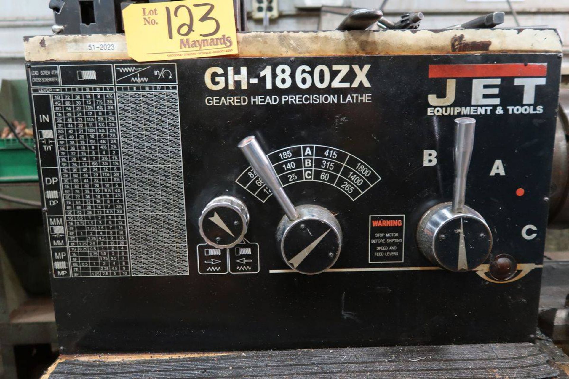 JET GH-1860ZX ENGINE LATHE - Image 3 of 9
