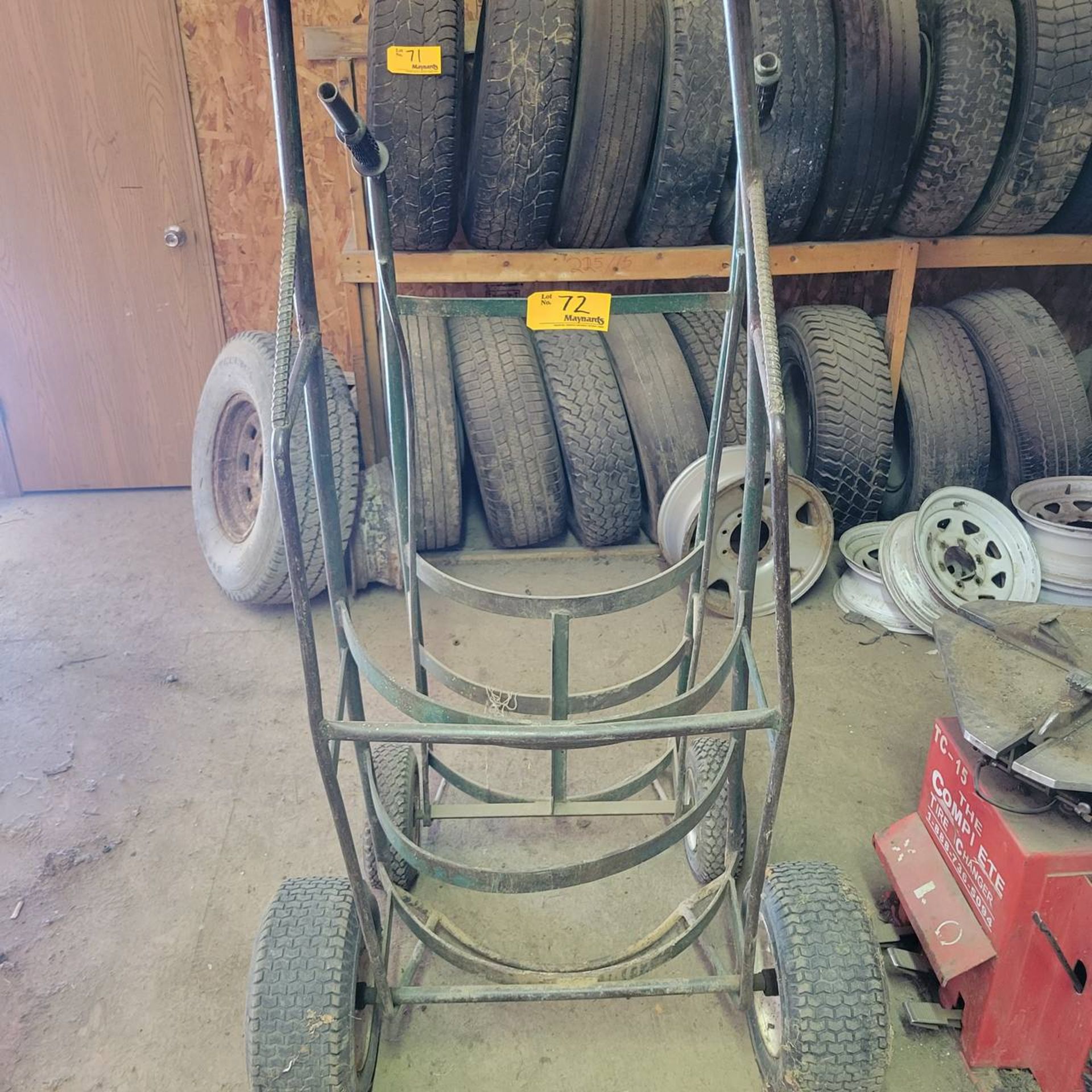 (2) Steel fabricated 2-wheel barrel dollies - Image 2 of 2