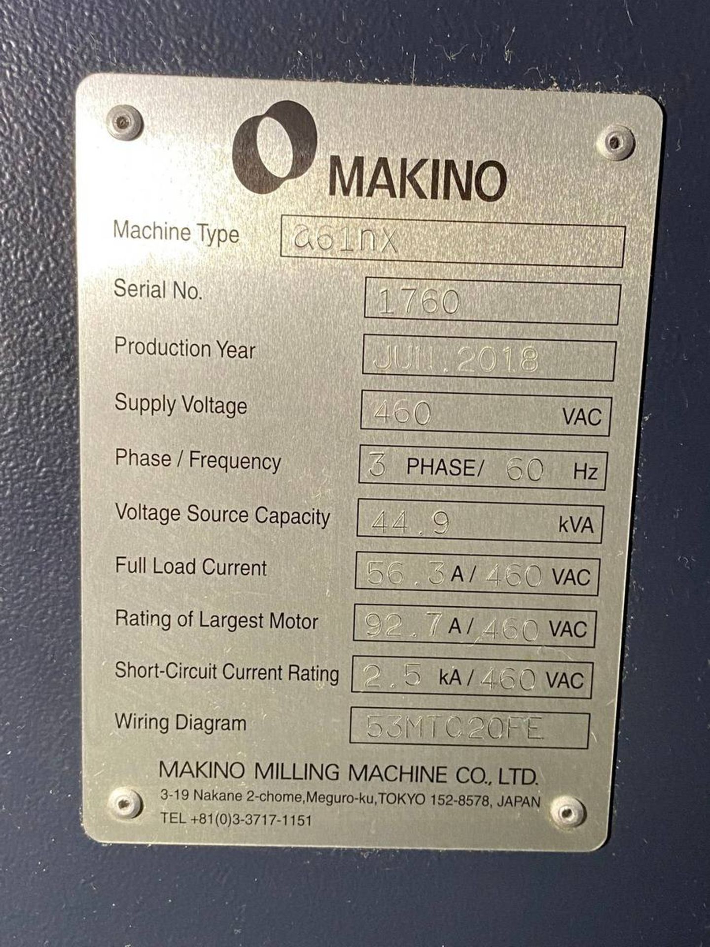 2018 Makino A61NX 4-AXIS CNC HORIZONTAL MACHINING CENTER - Image 25 of 28