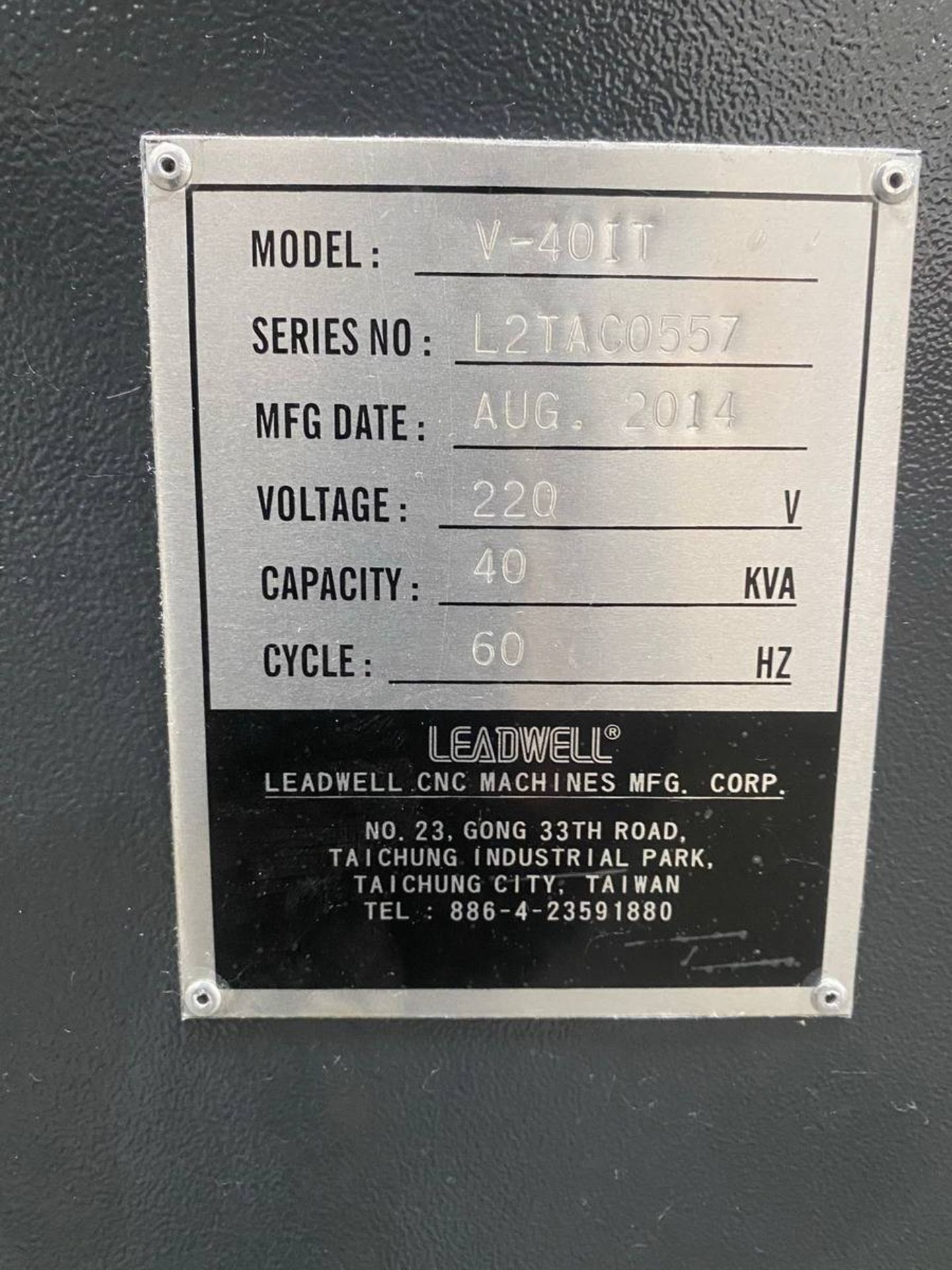 2014 Leadwell V-40IT CNC VERTICAL MACHINING CENTER - Image 22 of 22