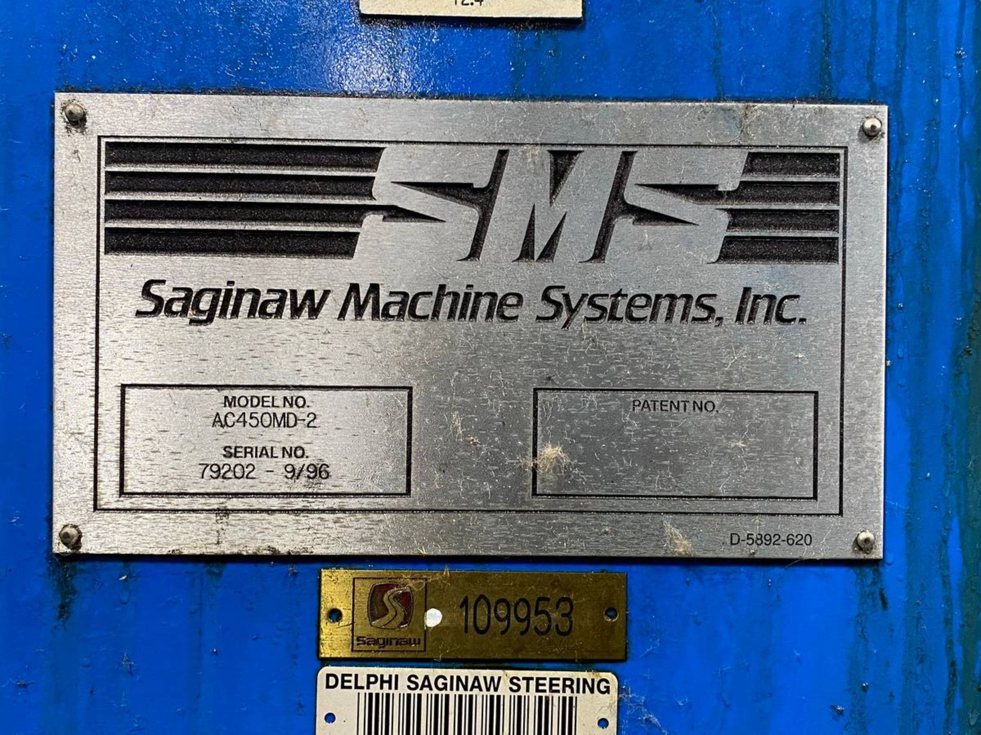 1996 SAGINAW MACHINE SYSTEMS AC450MD-2 VERTICAL CNC LATHE - Image 6 of 6