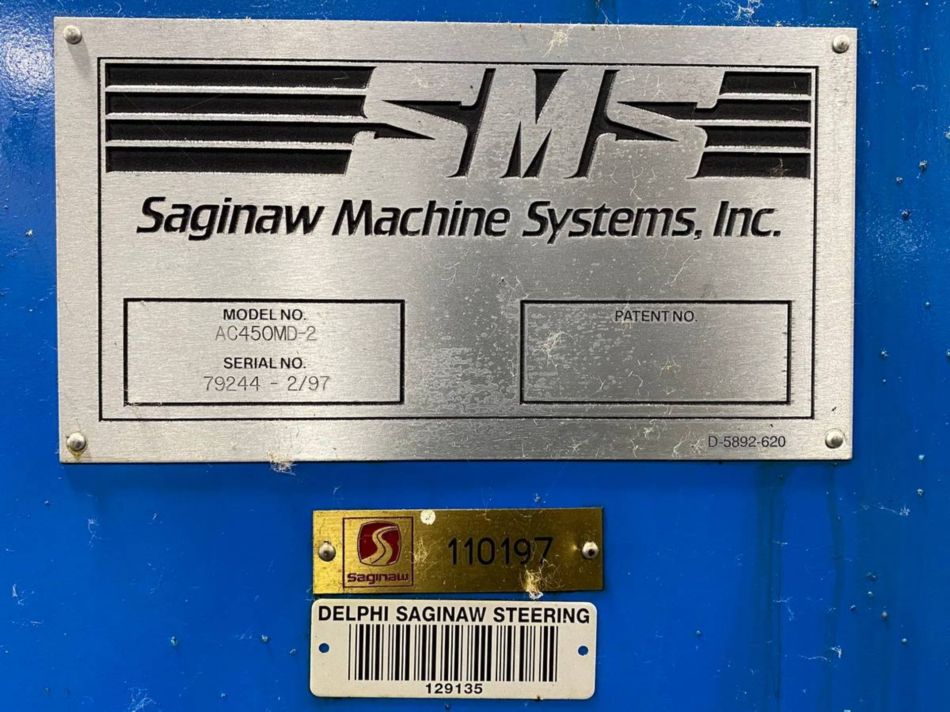 1997 SAGINAW MACHINE SYSTEMS AC450MD-2 VERTICAL CNC LATHE - Image 7 of 7