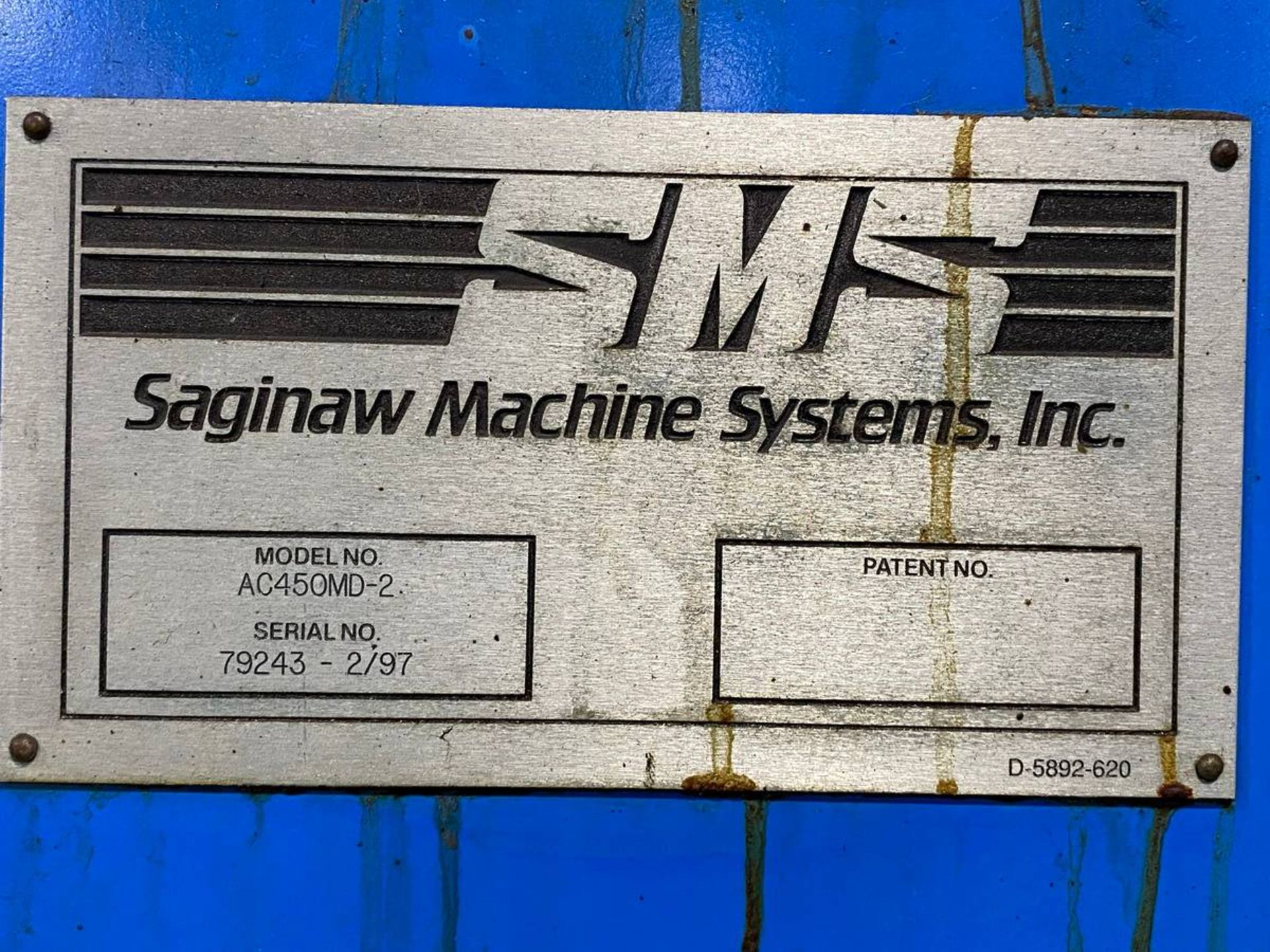 1997 SAGINAW MACHINE SYSTEMS AC450MD-2 VERTICAL CNC LATHE - Image 7 of 8