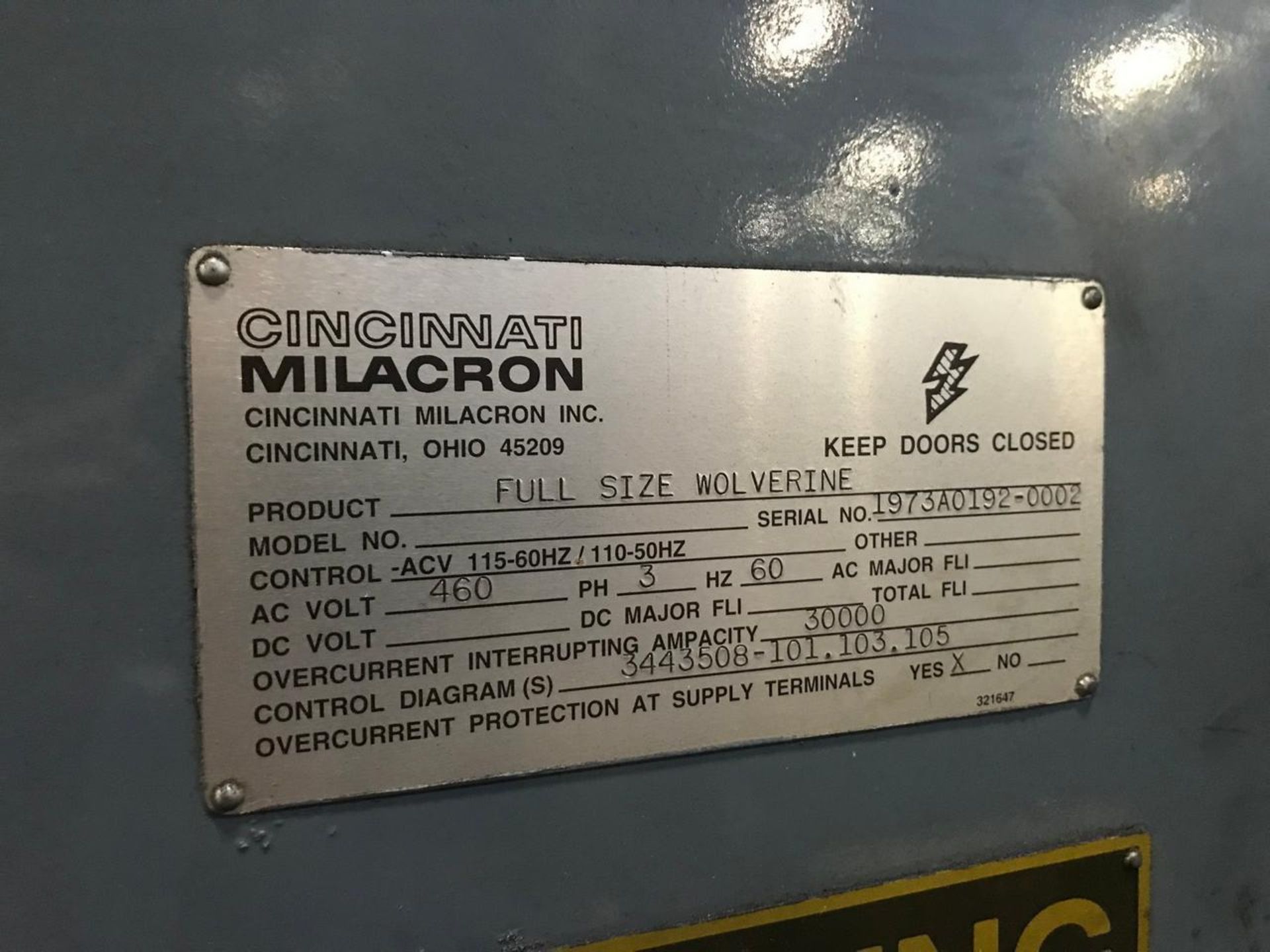 Cincinnati Milacron Full Size Wolverine Milling Machine - Image 5 of 13