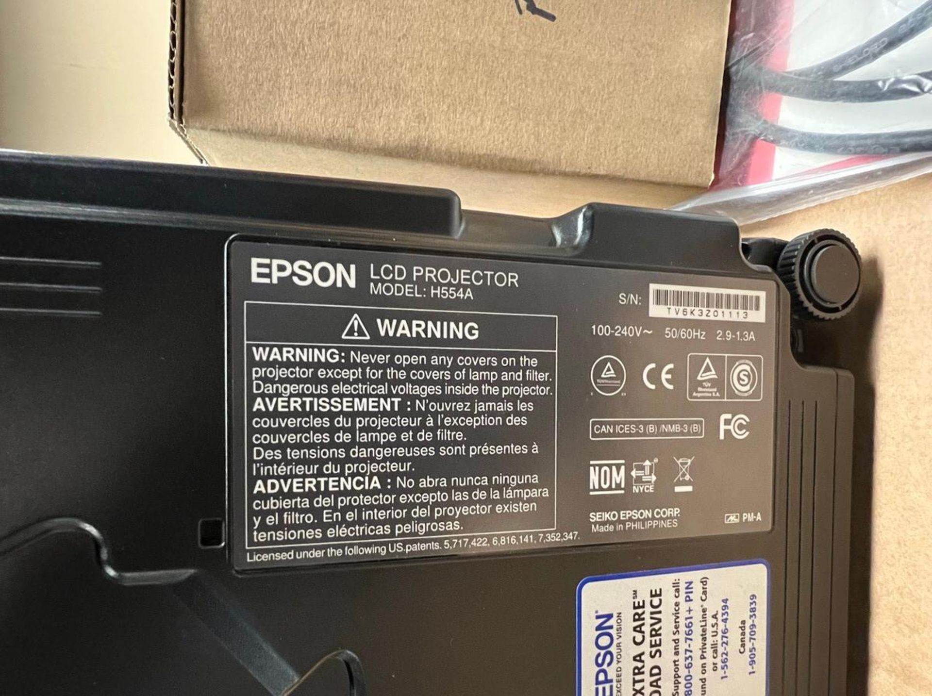 Epson H554A LCD media Projector - Image 7 of 7