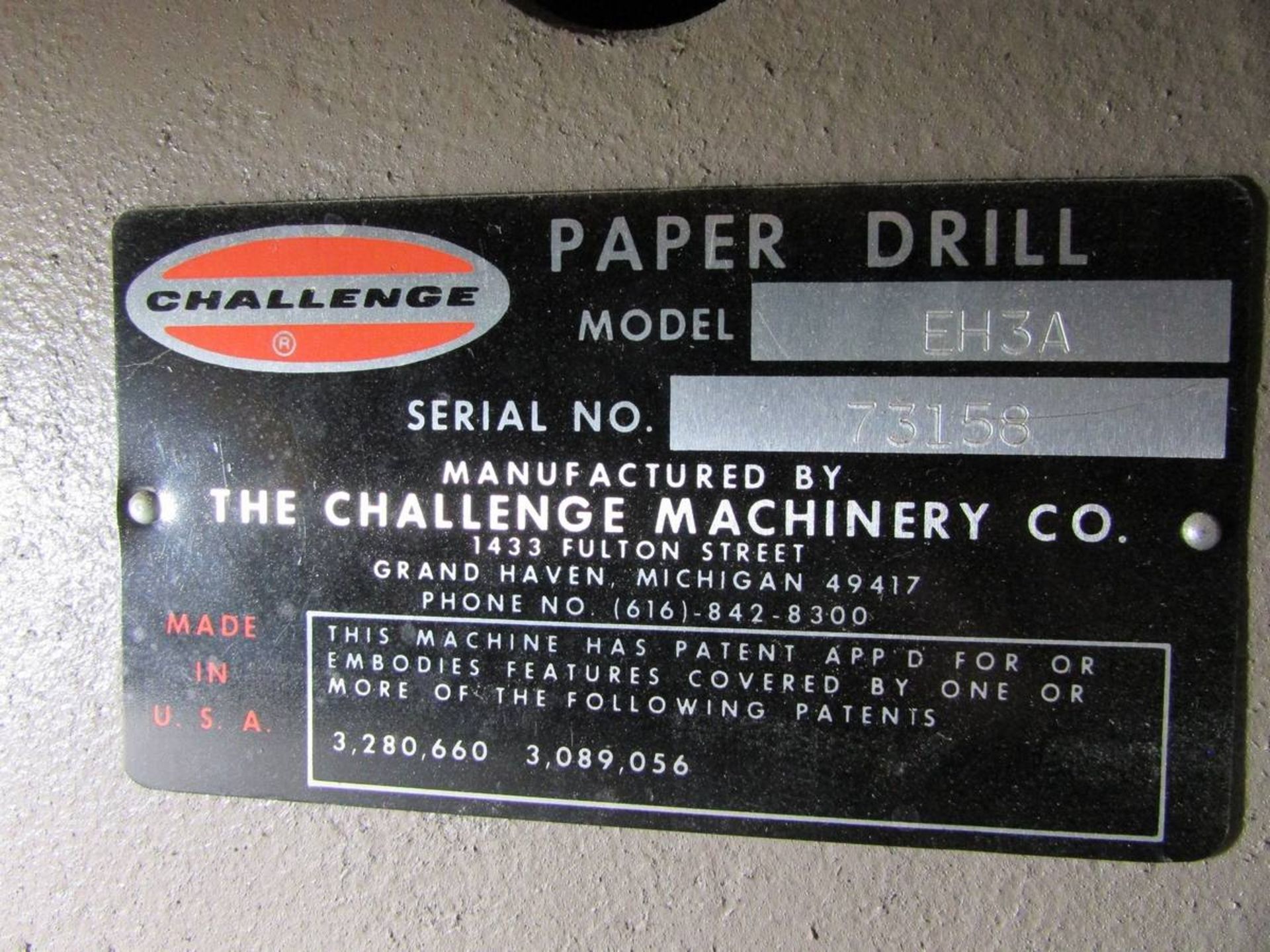 Challenge EH3A 3-Spindle Paper Drill - Image 14 of 14