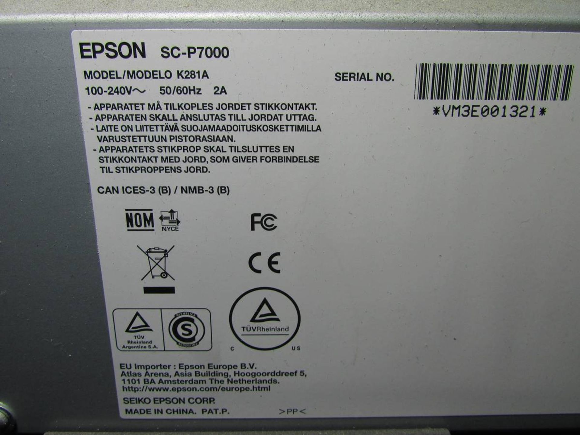 Epson SureColor P7000 K281A 24" Plotter - Image 11 of 11