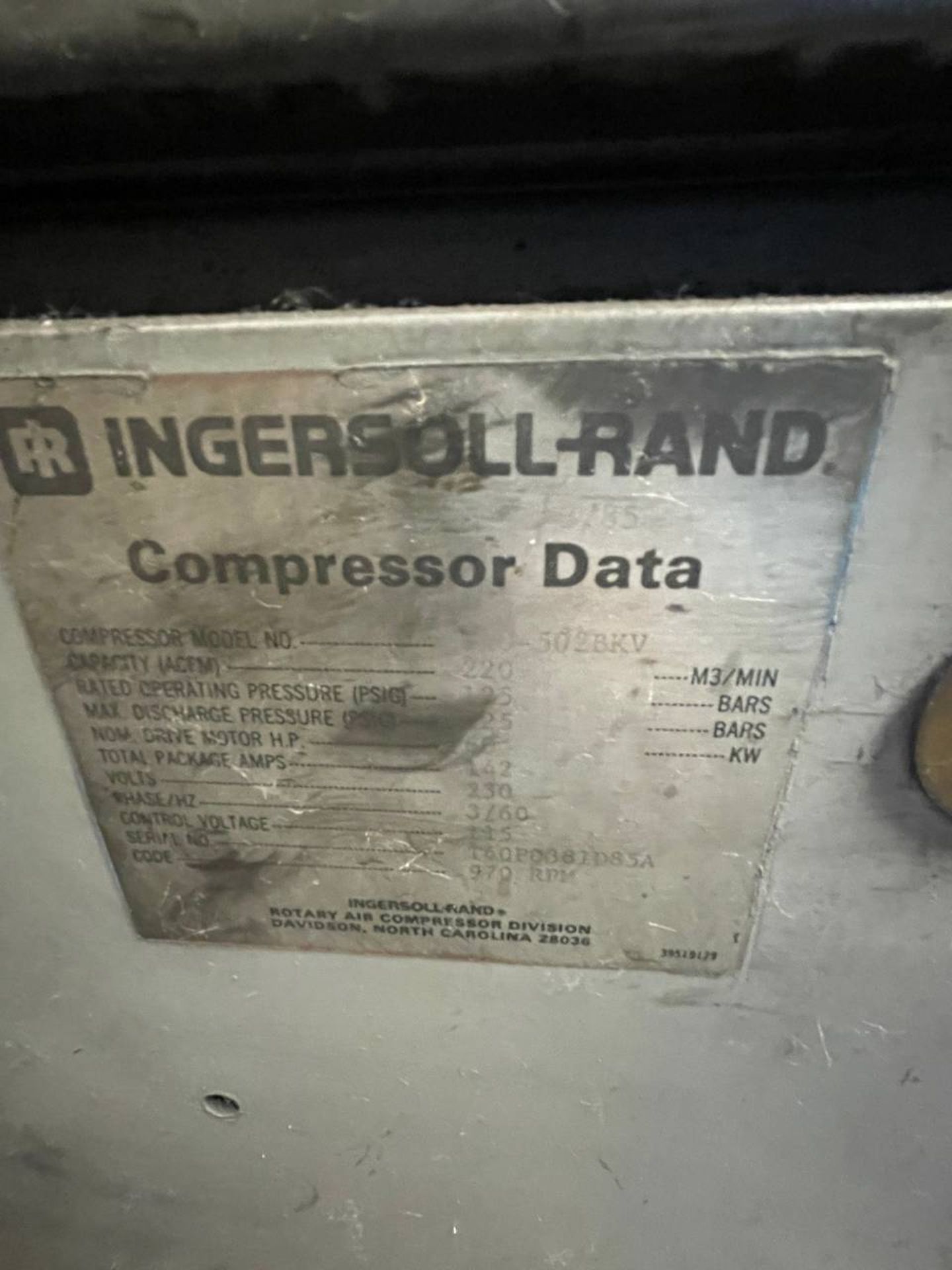 1967 Ingersoll Rand XLE Air Compressor - Image 6 of 6