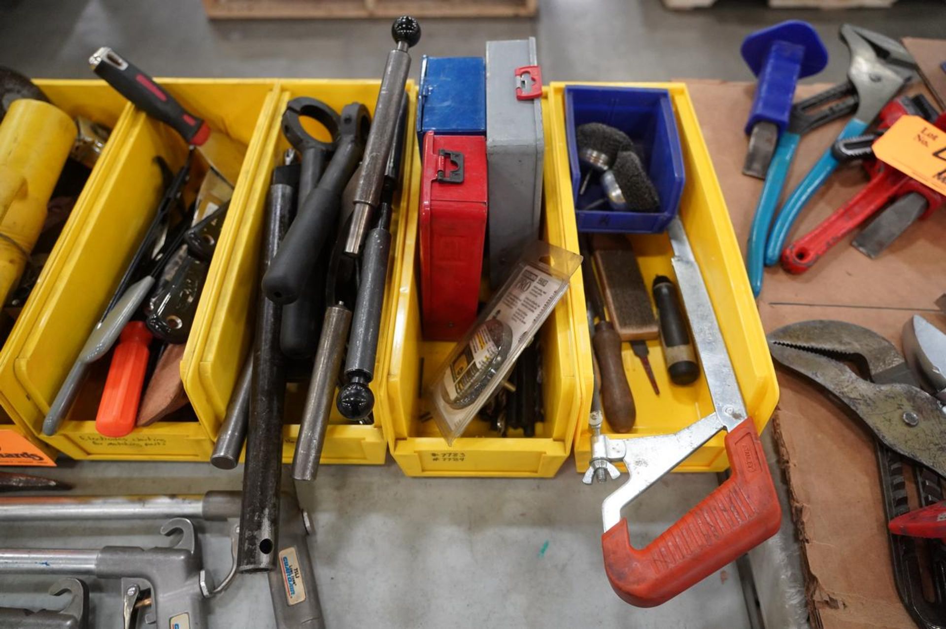 Assorted Hand Tools in (11) Totes on Table - Image 2 of 7
