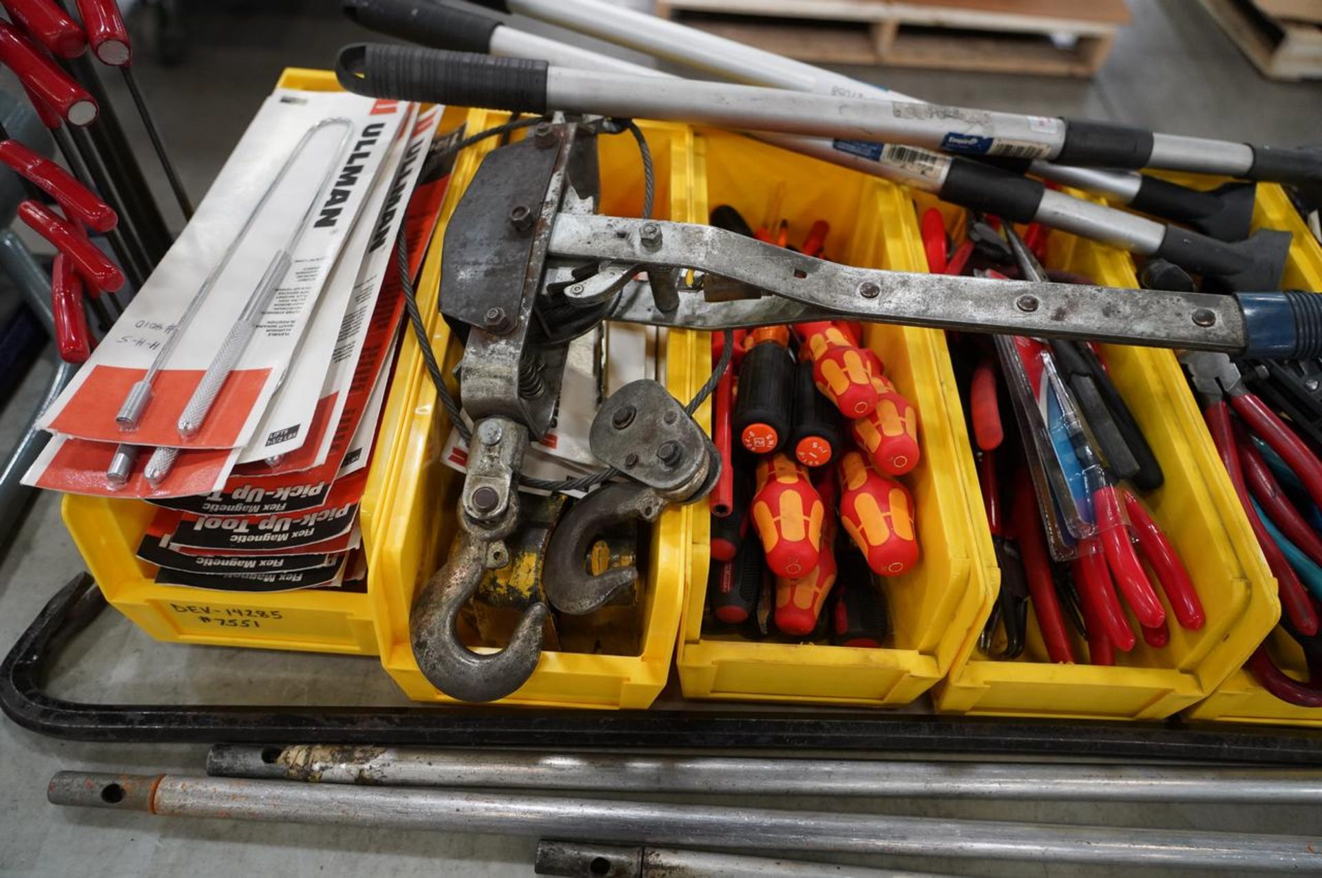 Assorted Hand Tools in (11) Totes on Table - Image 5 of 7