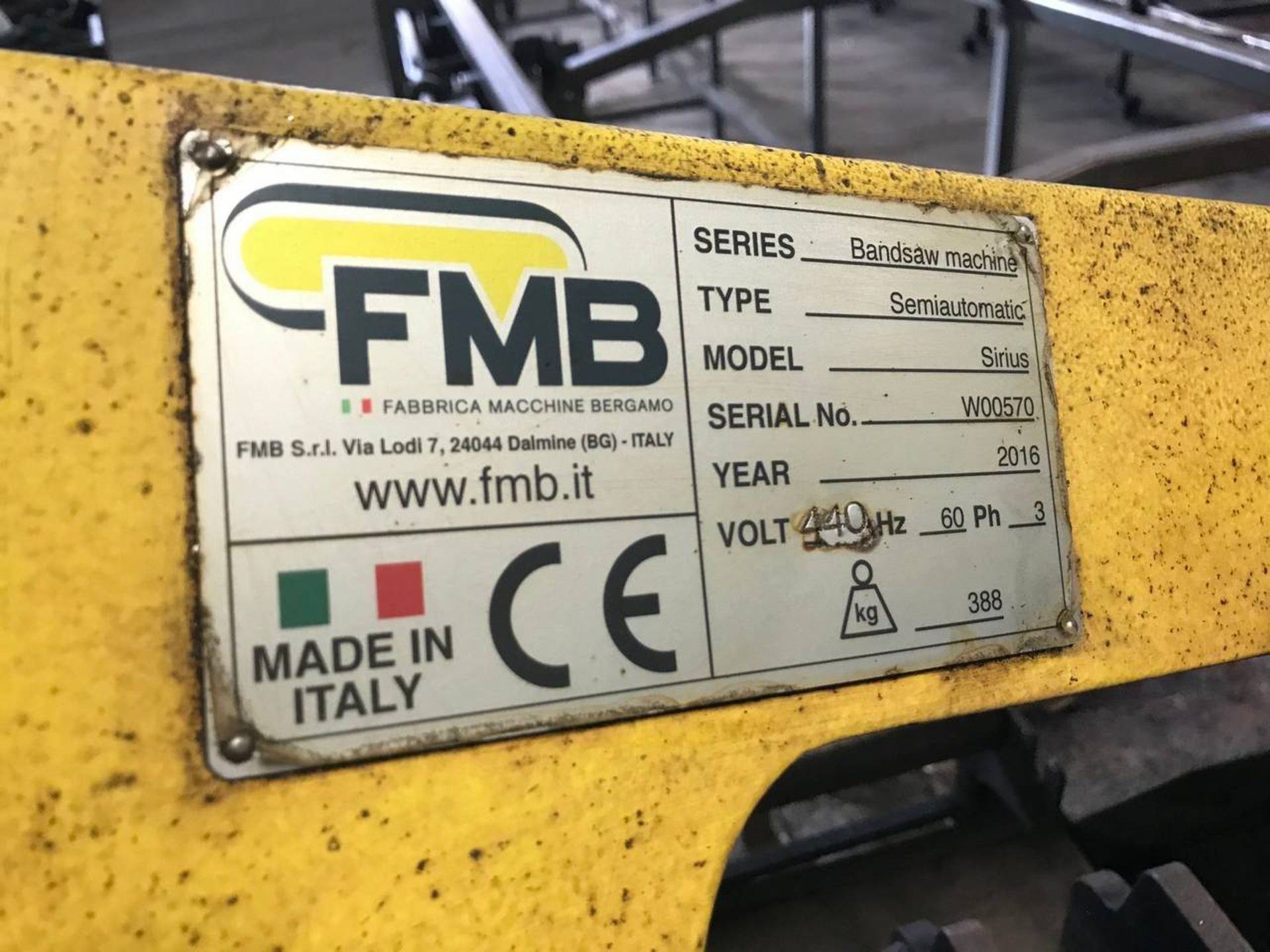 2016 FMB Sirius Semi-Automatic Horizontal Saw - Image 3 of 13