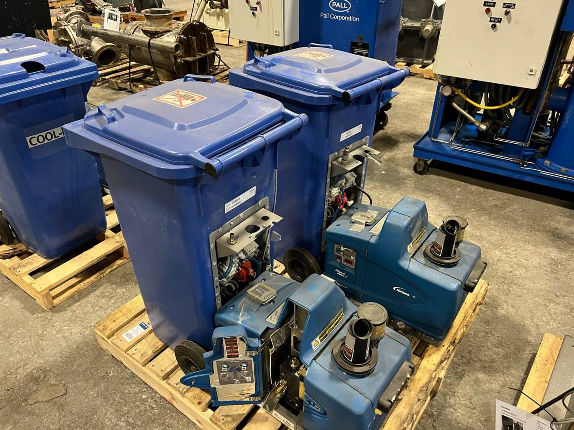 NORDSON SKID OF (2) Pro Blue Liberty 7 With Glue Bin,