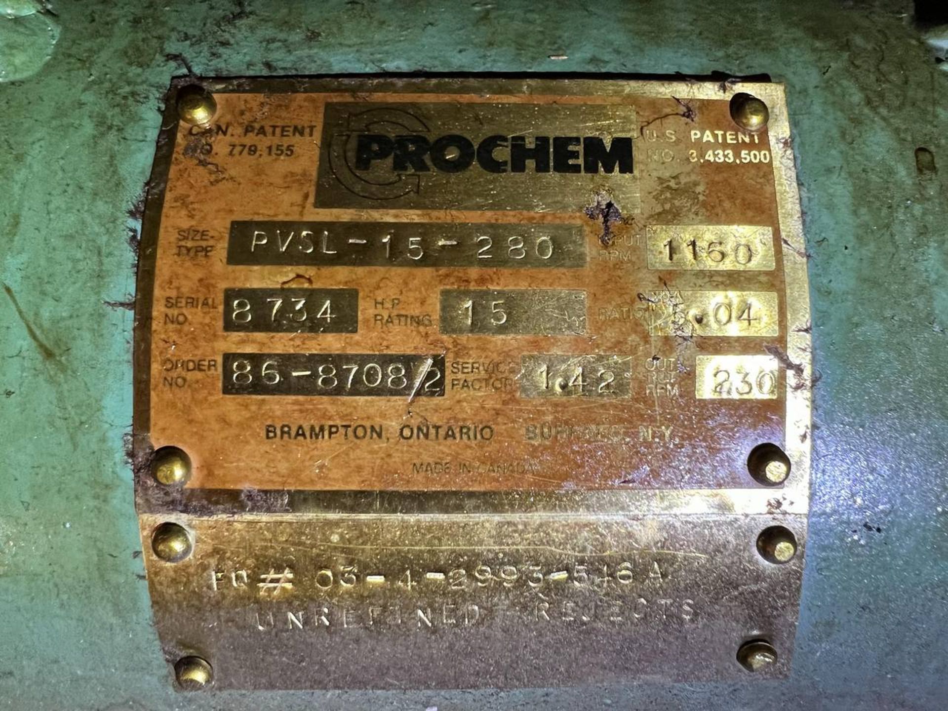 PROCHEM PVSL-15-280 AGITATOR - Image 2 of 3