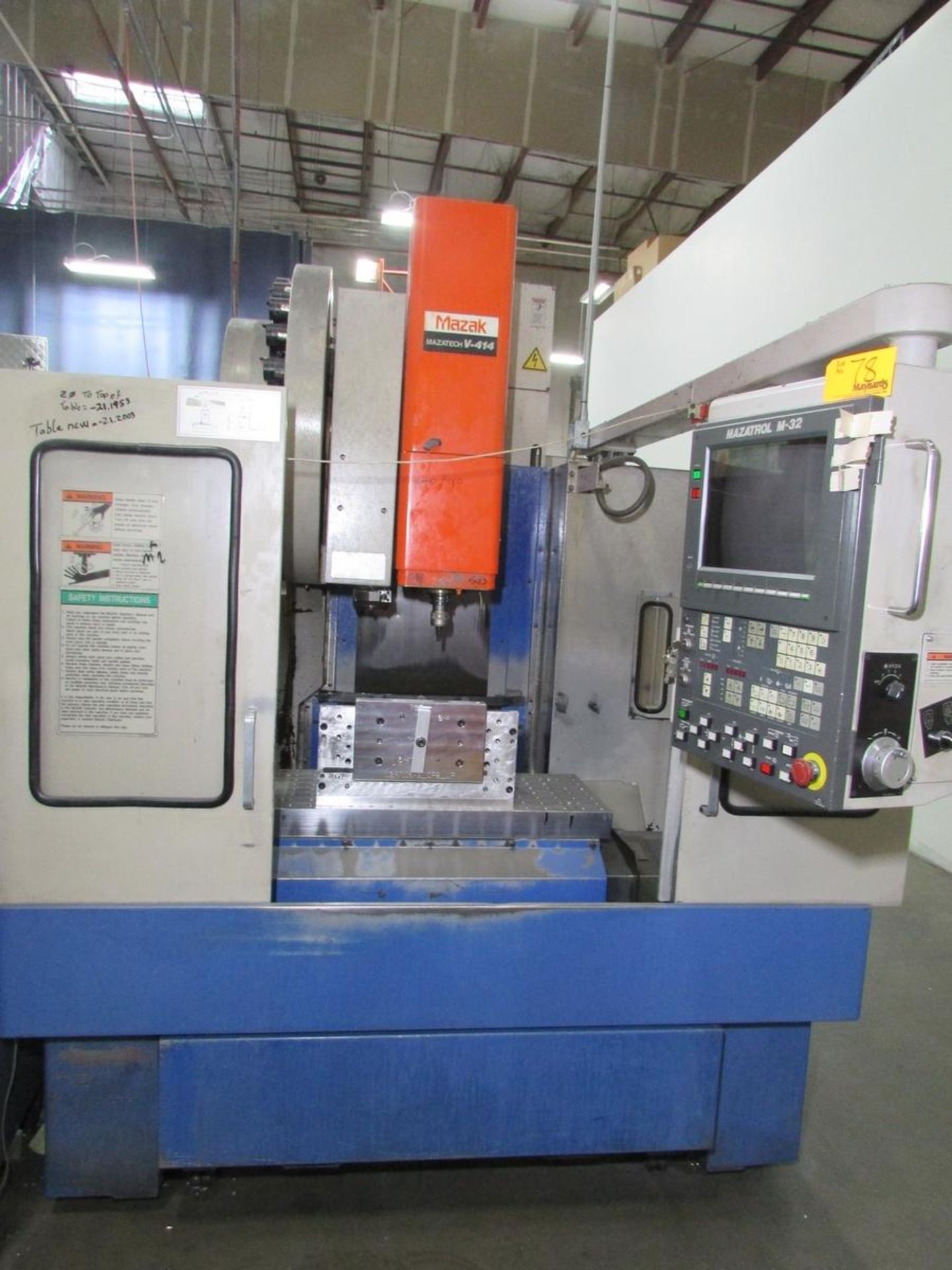 1992 Mazak Mazatech V-414 3-Axis CNC Vertical Maching Center - Image 4 of 21