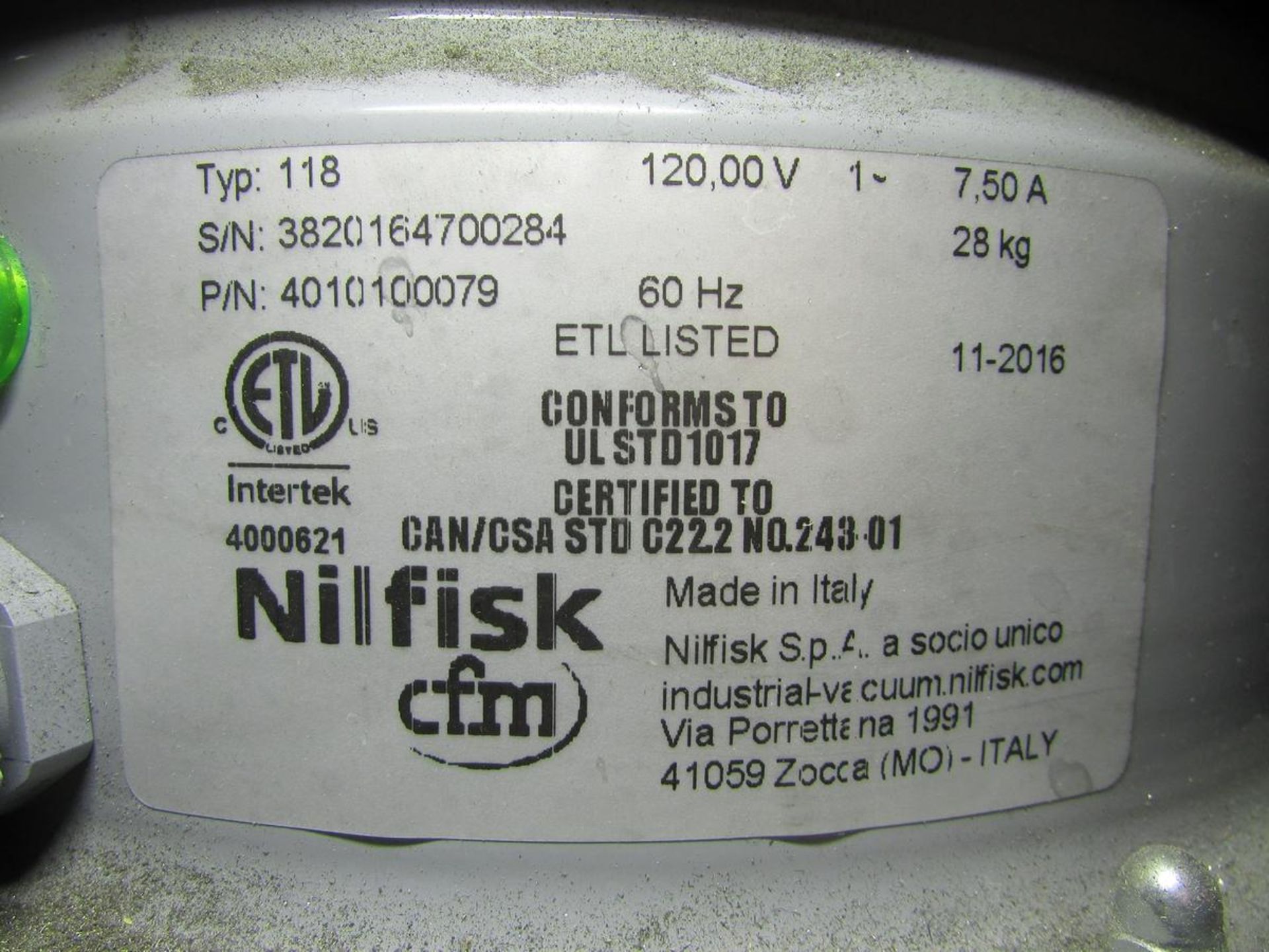 Nilfisk Model 118 Industrial Vacuum Cleaner - Image 6 of 6