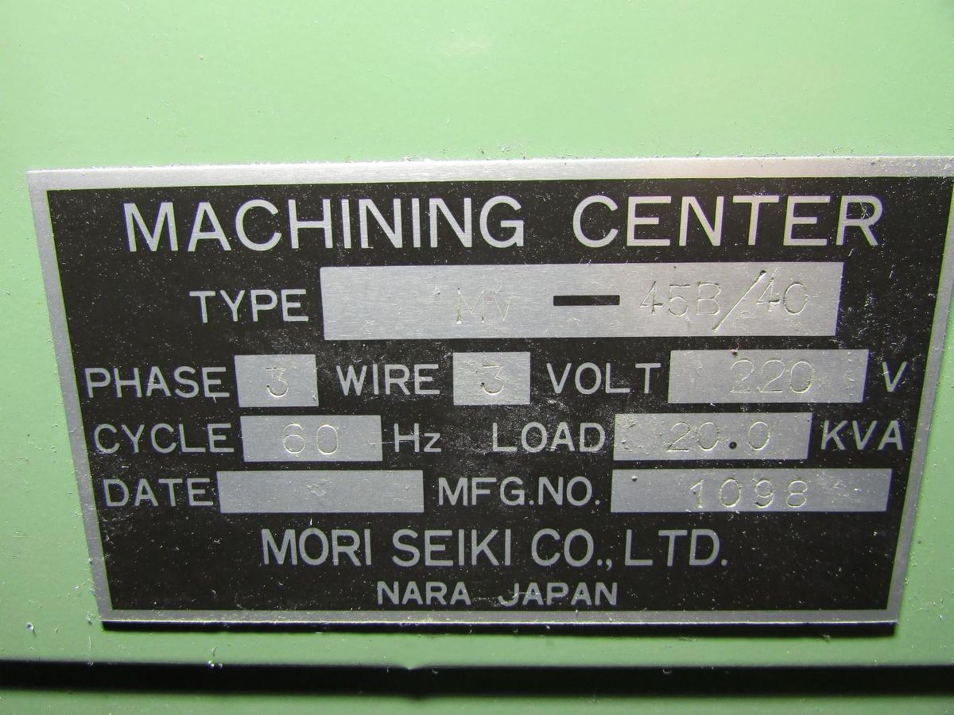 Mori Seiki MV-45B/40 3-Axis CNC Vertical Maching Center - Image 21 of 21