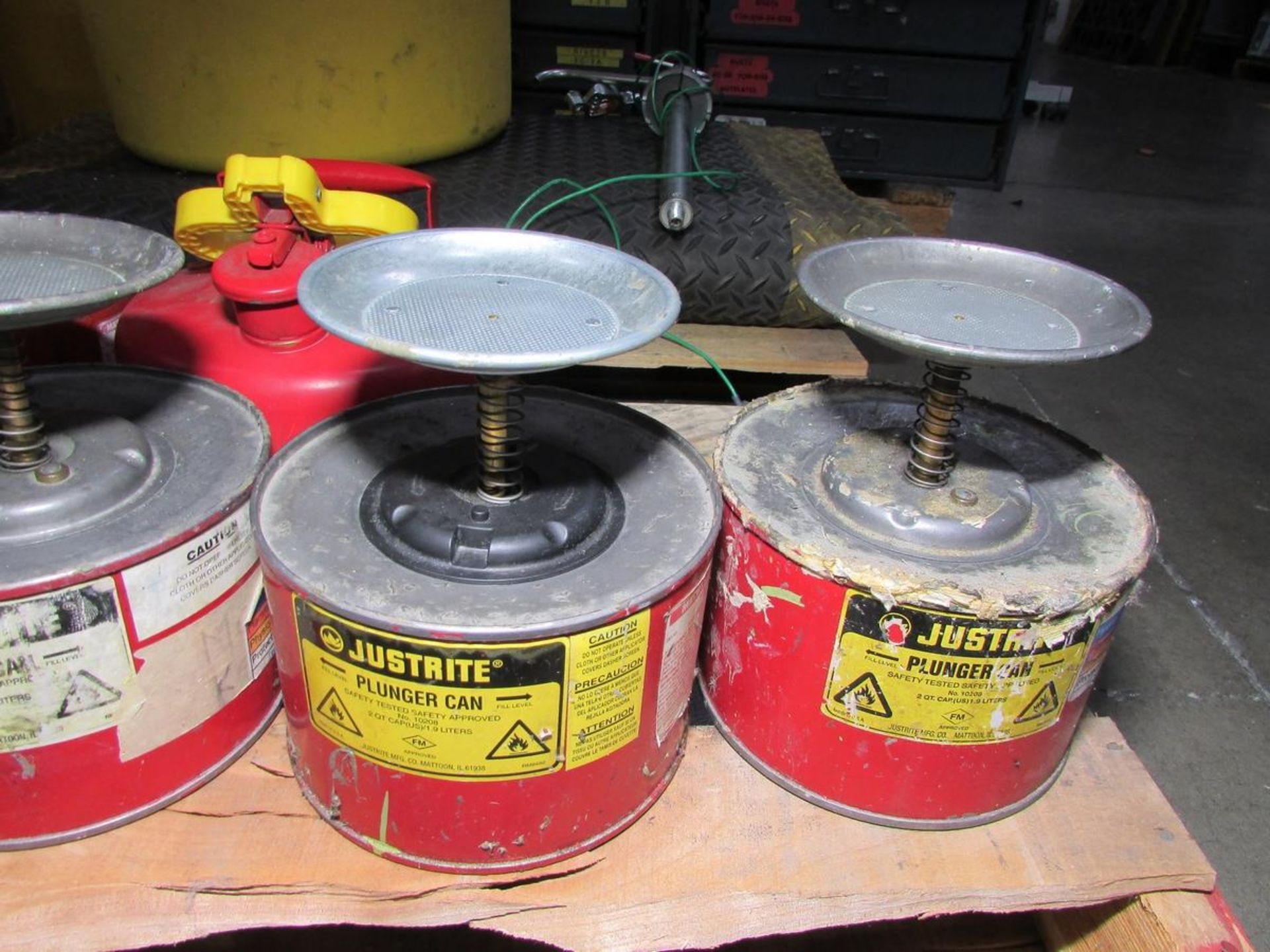 Lot of Plunger Cans, Safety Dispensing Cans, Salvage Drum, etc. - Image 3 of 6