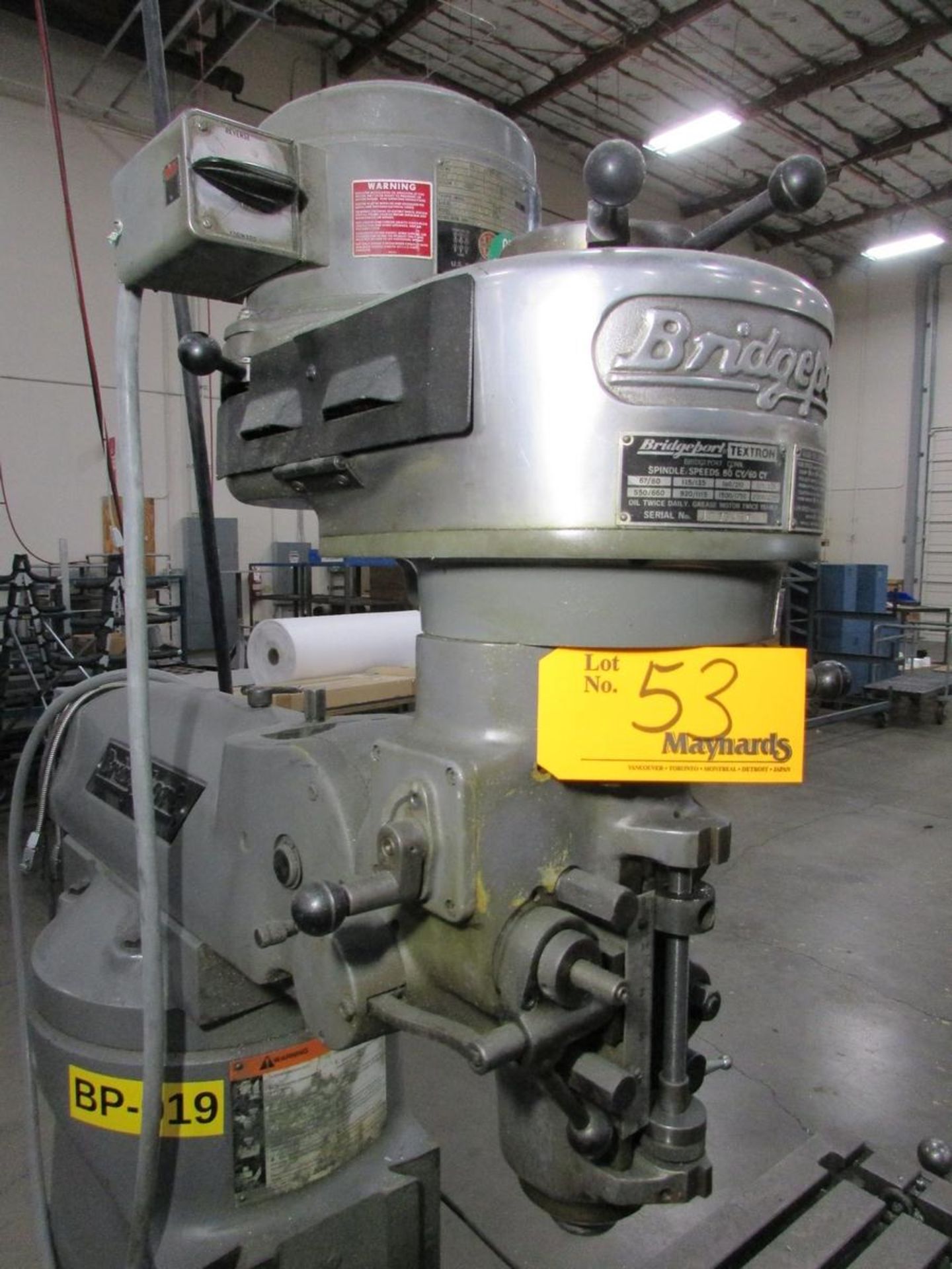 Bridgeport Vertical Milling Machine - Image 8 of 14