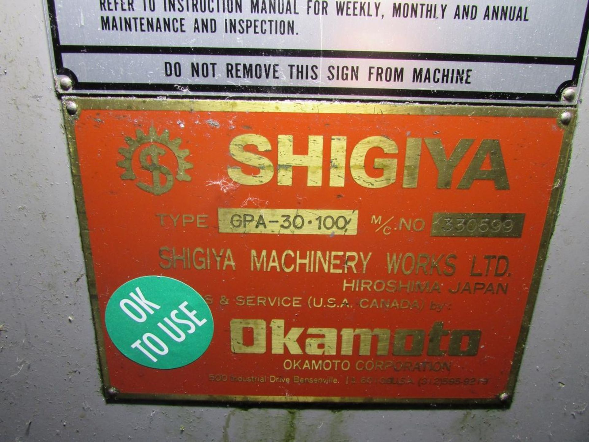 Shigiya GPA-30-100 Cylindrical Grinder - Image 19 of 21