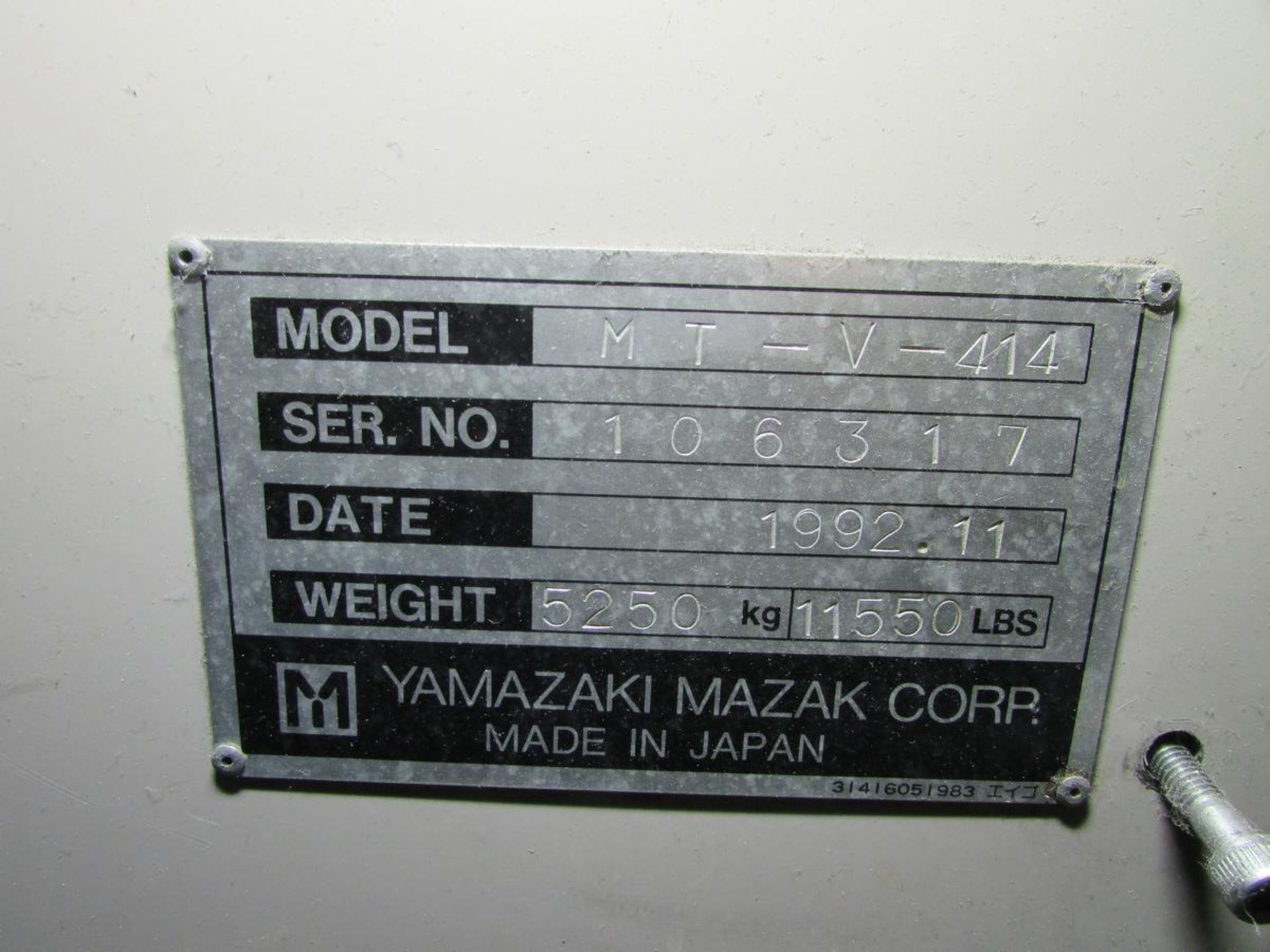 1992 Mazak Mazatech V-414 3-Axis CNC Vertical Maching Center - Image 21 of 21